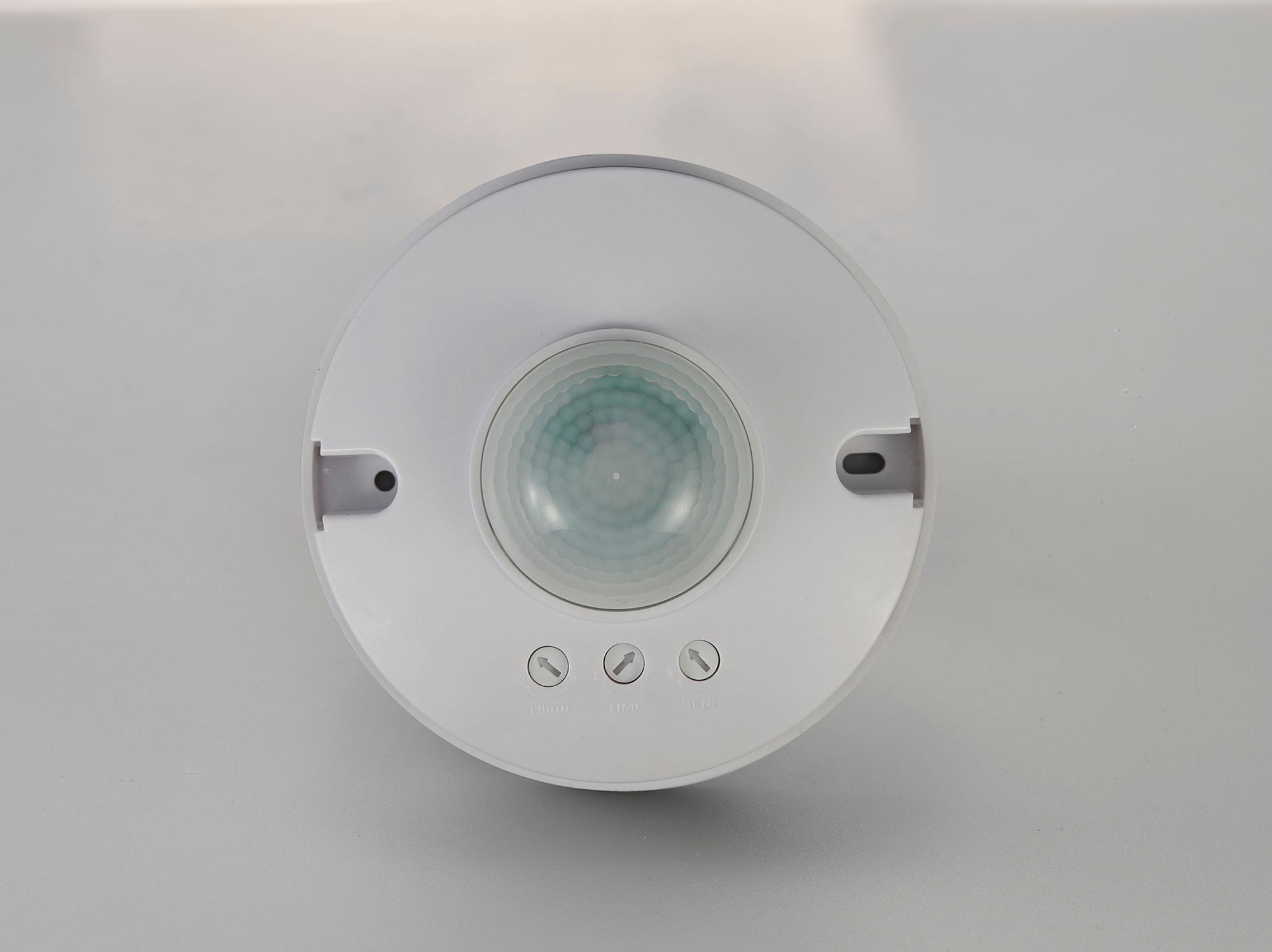Espial Surface Mounted IP20 6m 360 Deg PIR Sensor With Adjustable Time And Lux Level White Finish