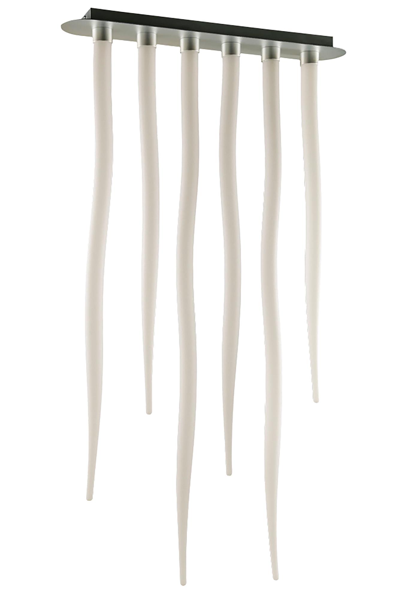 Estalacta Ceiling Light GU10 6 Light GU10 Linear Bar Indoor, Silver/Opal White