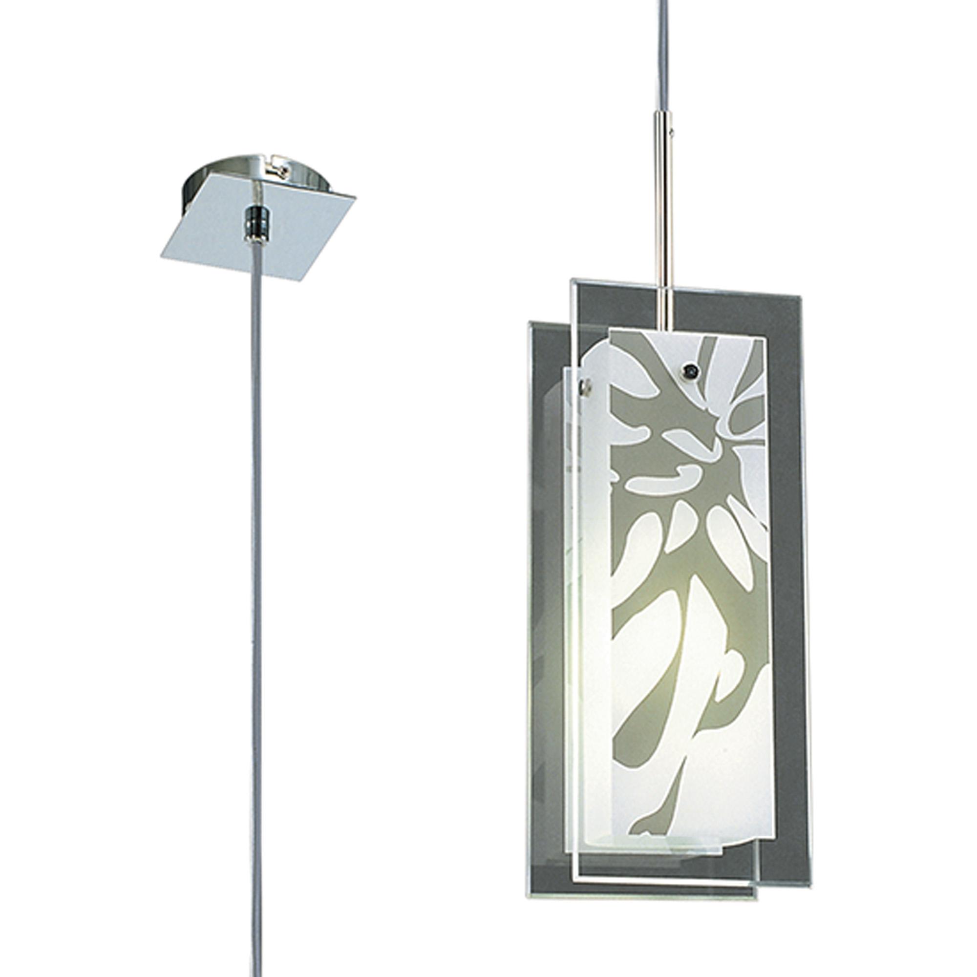 Euphoria Pendant 1 Light L1/SGU10, Polished Chrome/Opal White Glass, CFL Lamps INCLUDED