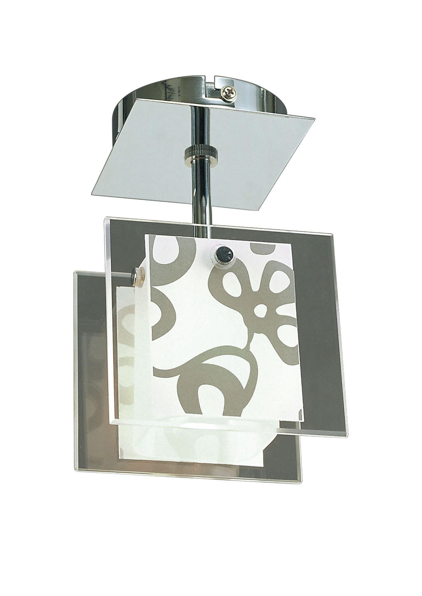 Euphoria Ceiling 1 Light L1/SGU10, Polished Chrome/Opal White Glass, CFL Lamps INCLUDED