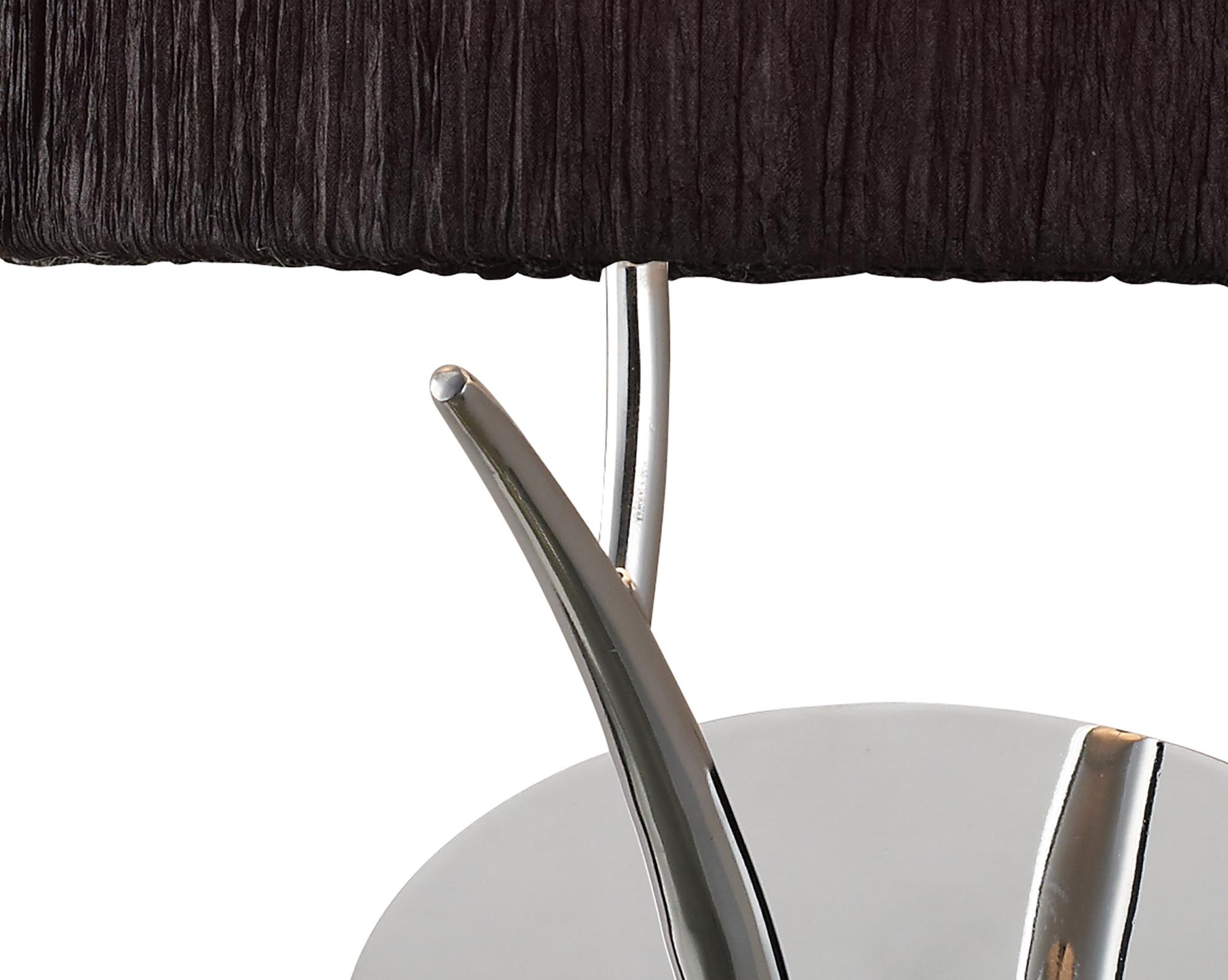 Eve Wall Lamp Switched 1 Light E27, Polished Chrome With Black Oval Shade