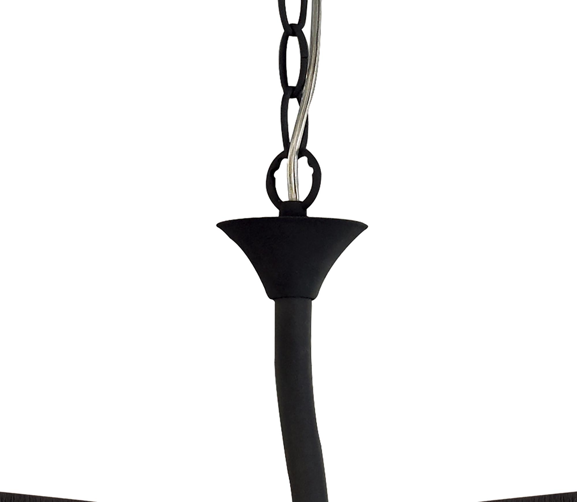 Eve Linear Pendant 2 Arm 4 Light E27, Anthracite With Black Oval Shades