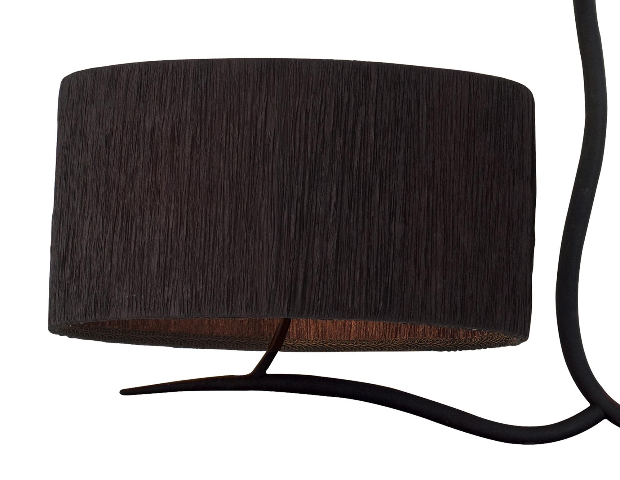 Eve Linear Pendant 2 Arm 4 Light E27, Anthracite With Black Oval Shades