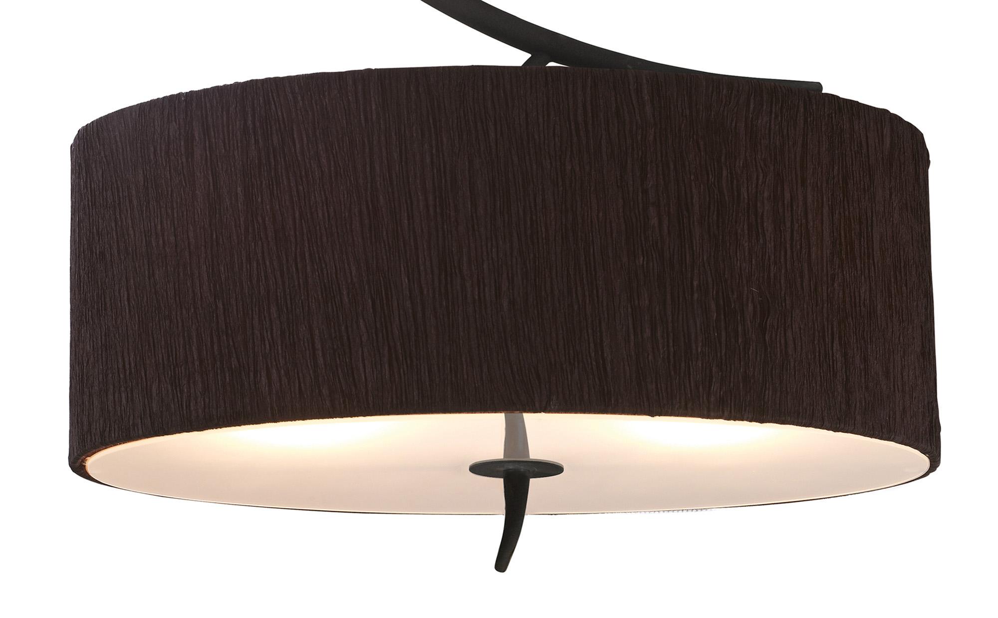 Eve Semi Flush 2 Light E27, Anthracite With Black Oval Shade