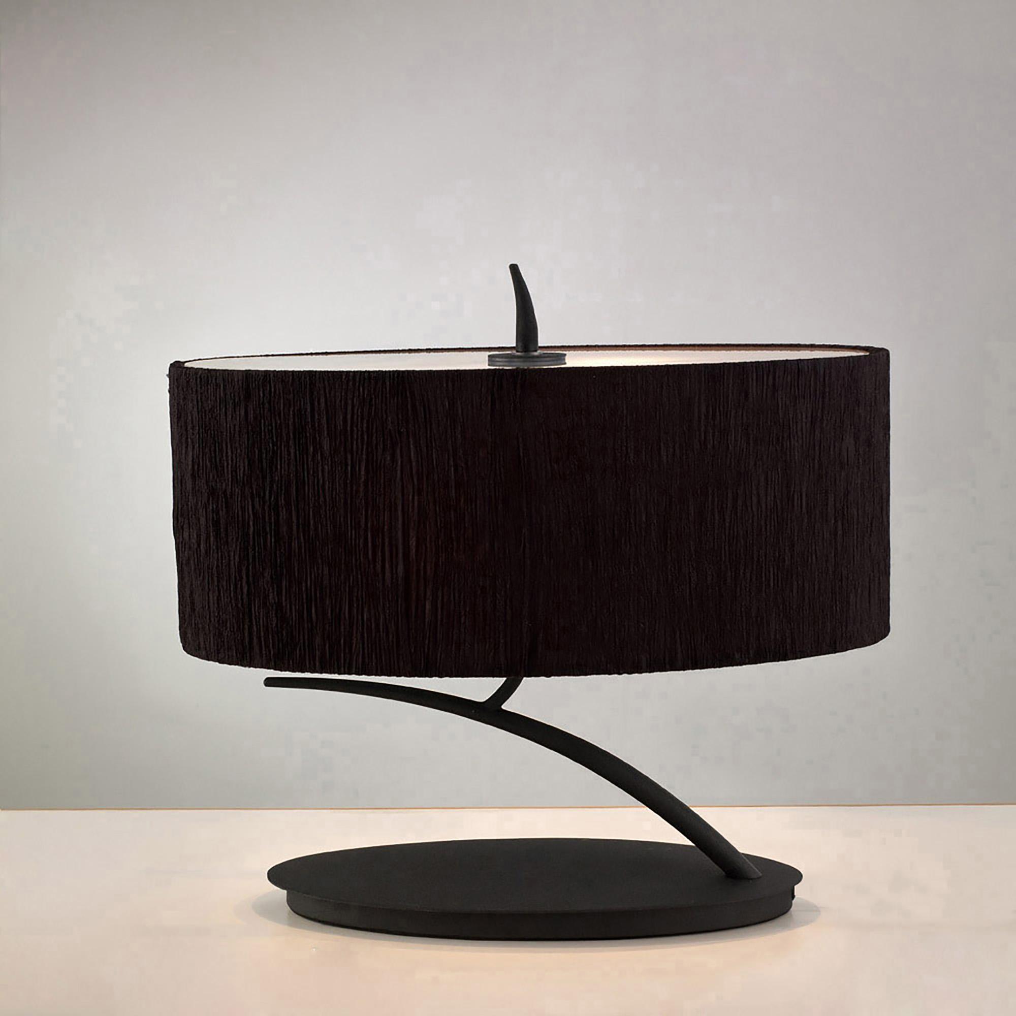 Eve Table Lamp 2 Light E27 Small, Anthracite With Black Oval Shade