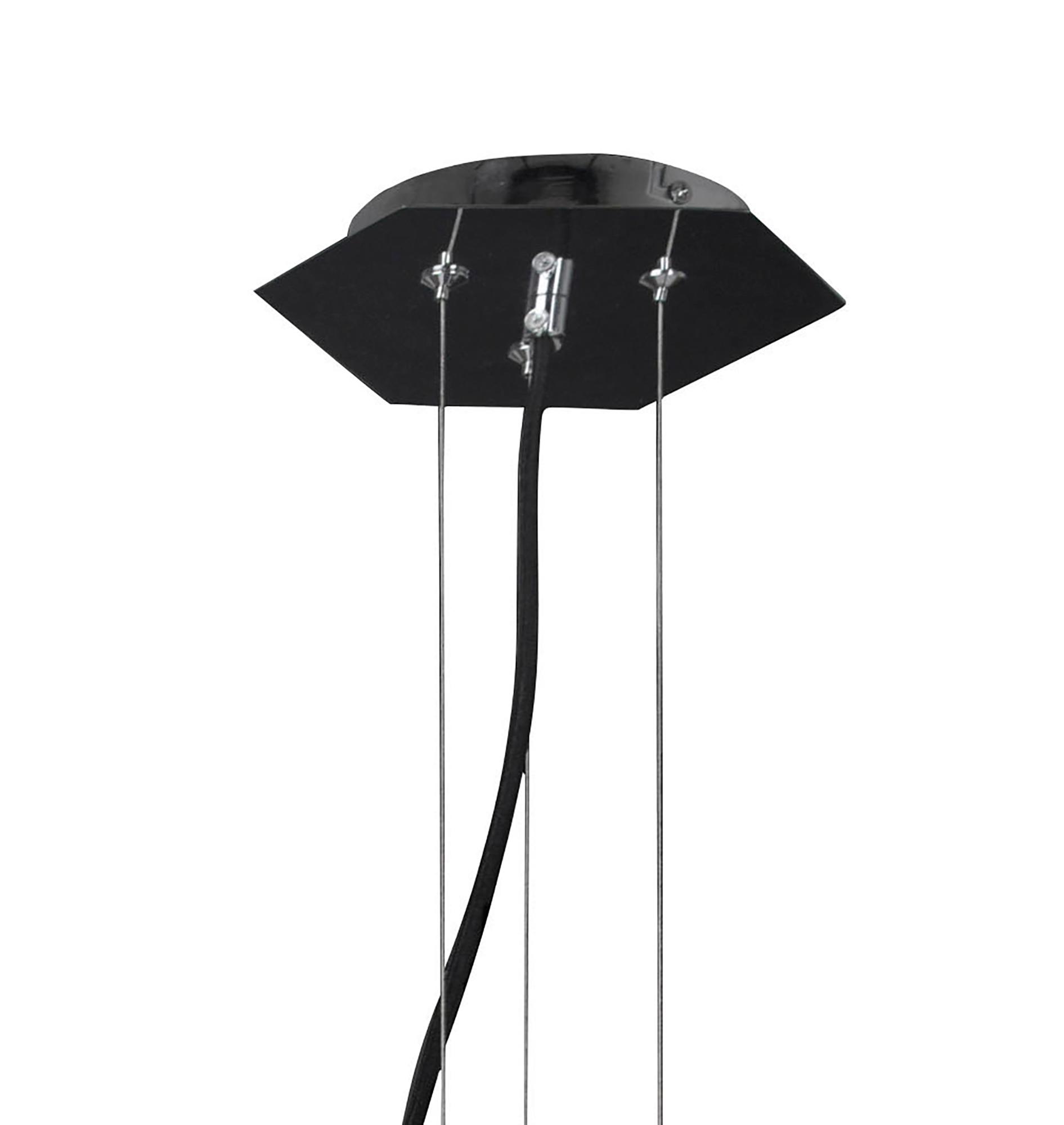Facette 50cm Pendant 1 Light E27, Gloss Black/Polished Chrome