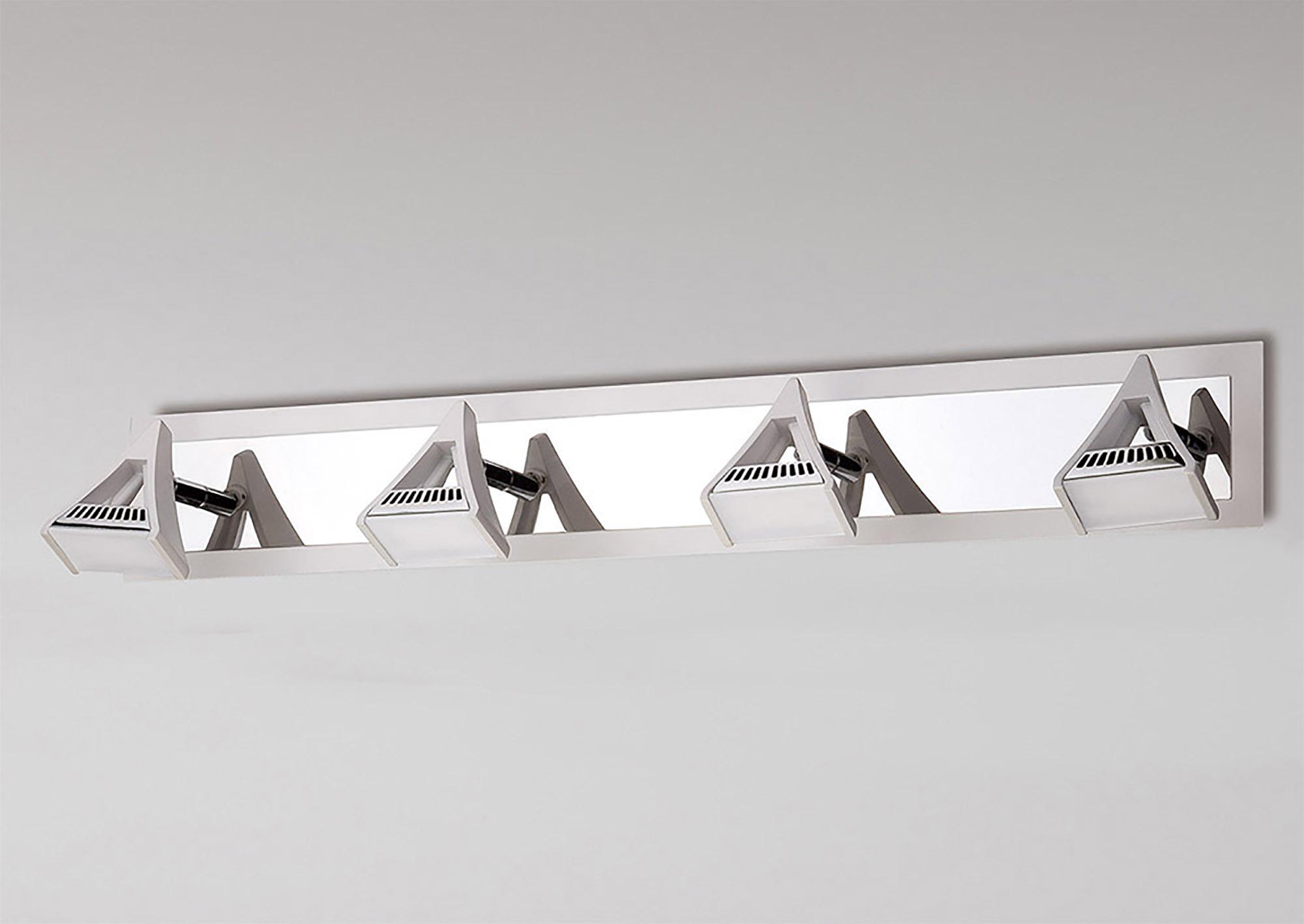Filippo Linear Spot Light 4 Light LED 20W 3000K, 1750lm, Matt White/Polished Chrome, 3yrs Warranty