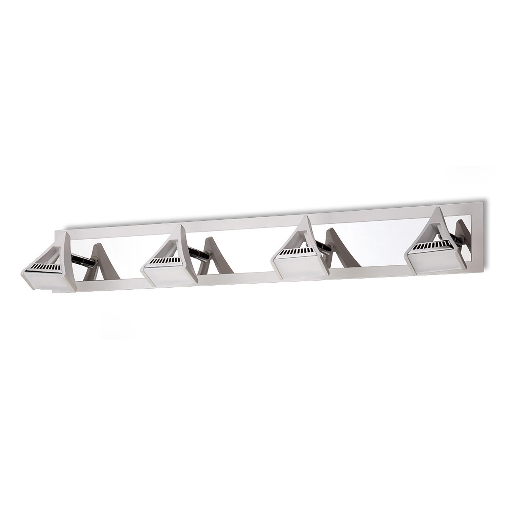 Filippo Linear Spot Light 4 Light LED 20W 3000K, 1750lm, Matt White/Polished Chrome, 3yrs Warranty