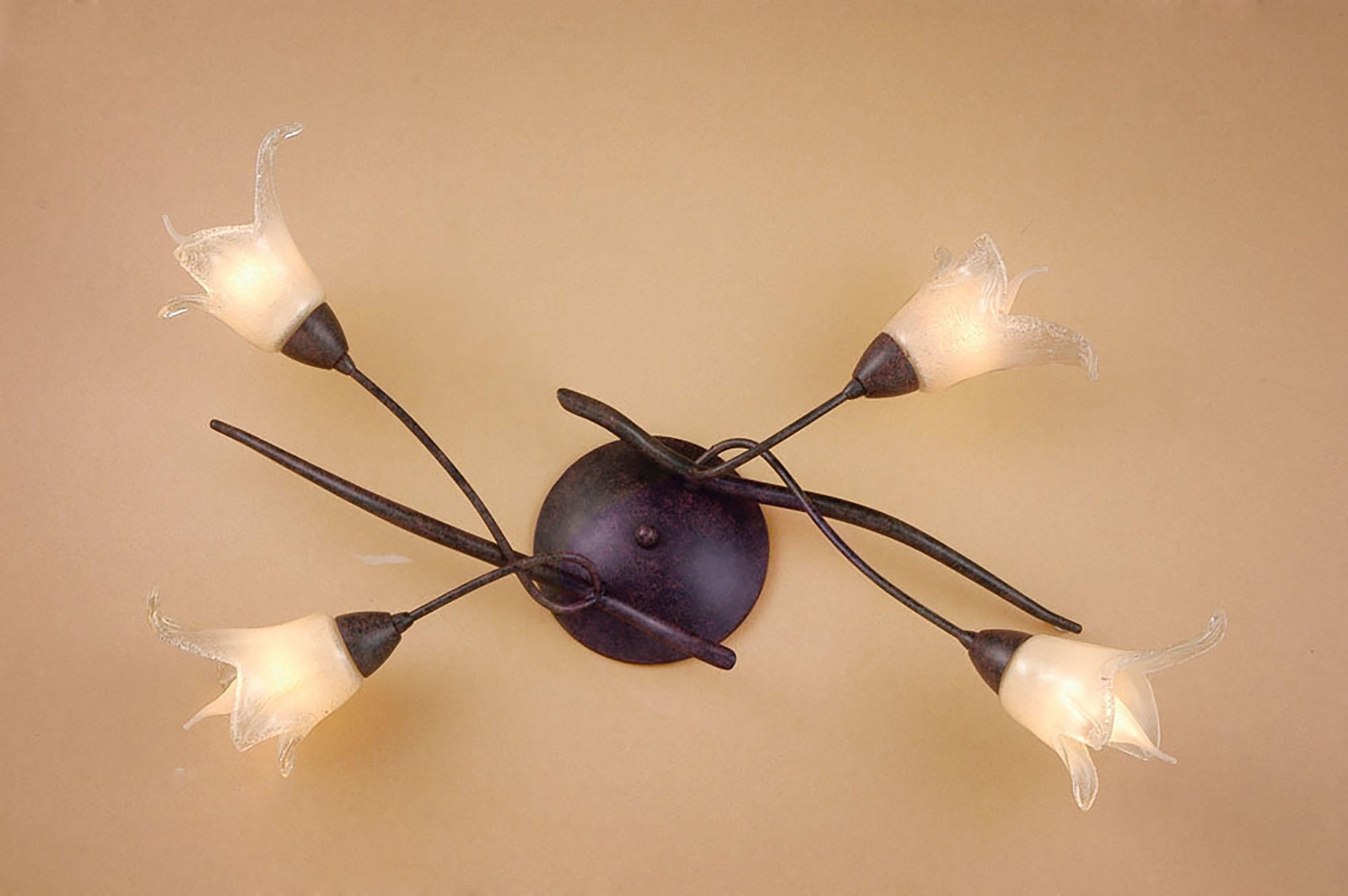 (0024 003) Florida Ceiling 4 Light E14, Brown/Black Oxide