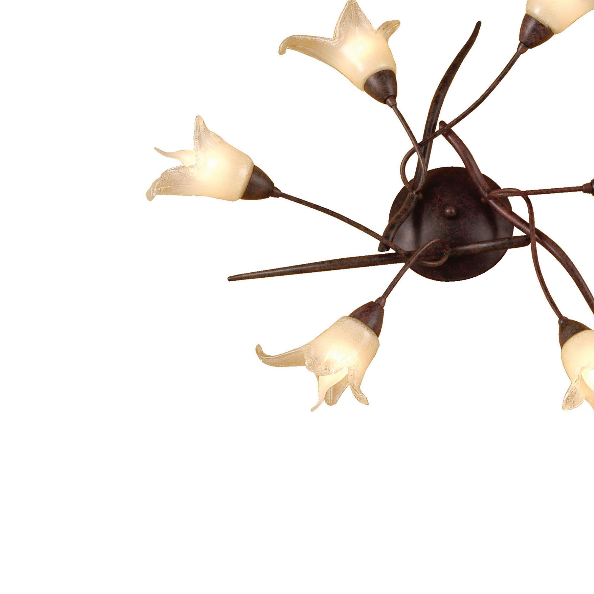 (0024 004) Florida 65cm Ceiling 6 Light E14, Brown/Black Oxide
