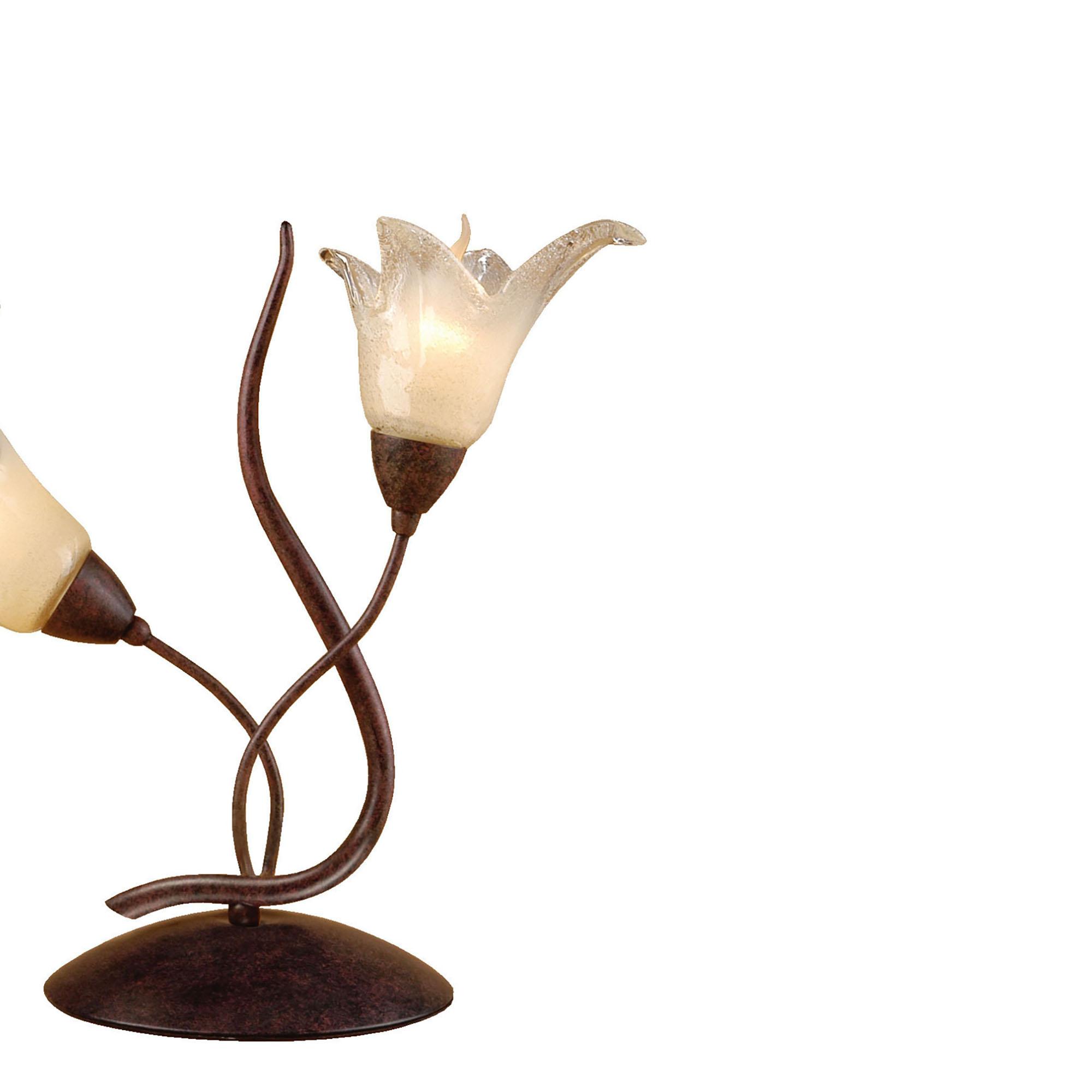 (0024 006) Florida Table Lamp 2 Light E14, Brown/Black Oxide