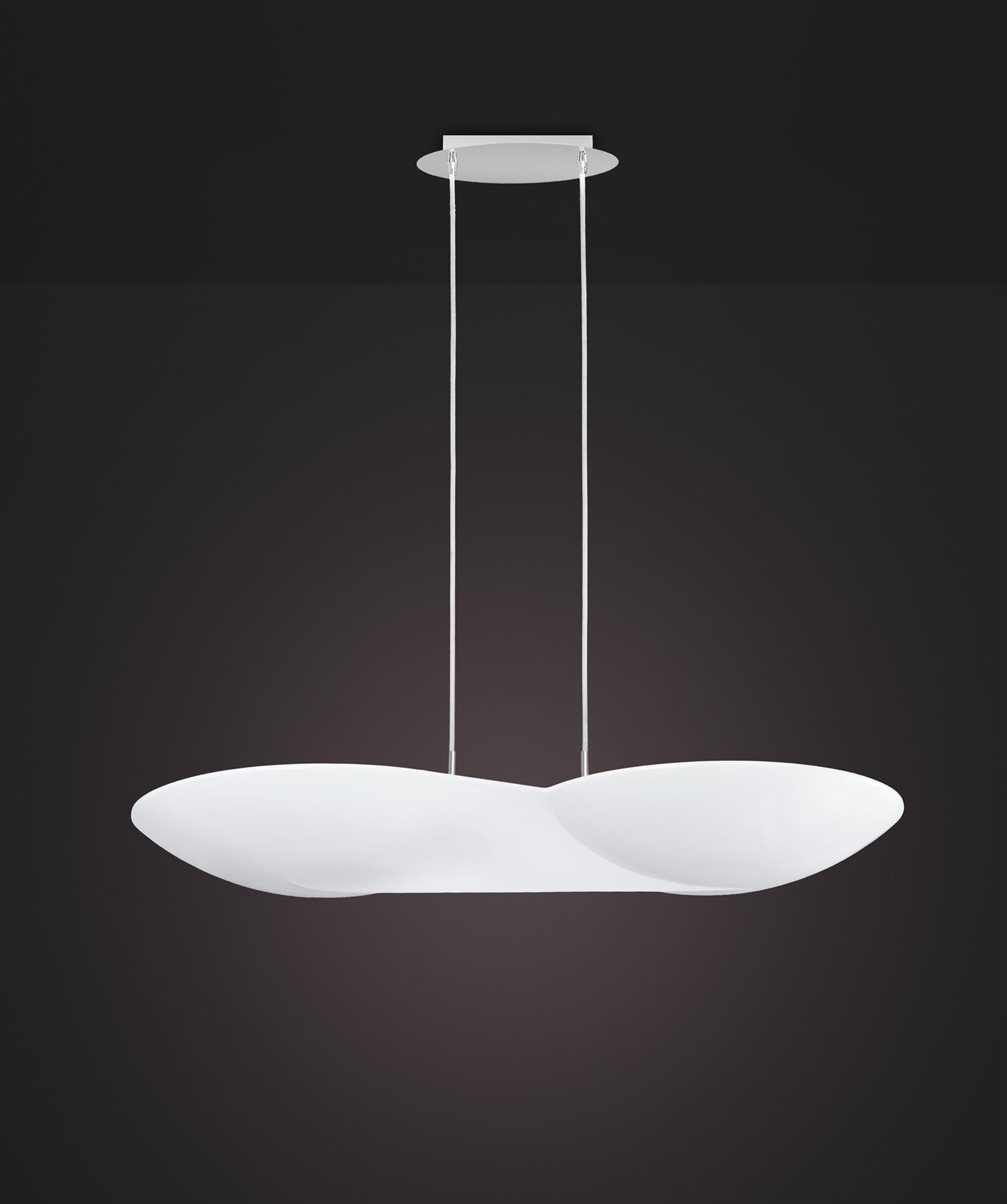 Flow Linear Pendant 6 Light GU10, Chrome , White