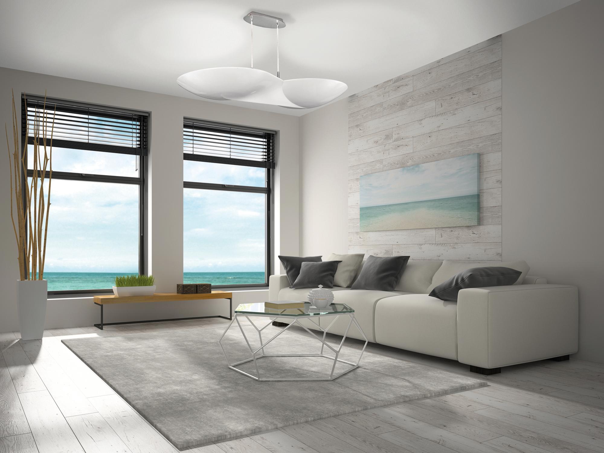 Flow Linear Pendant 6 Light GU10, Chrome , White