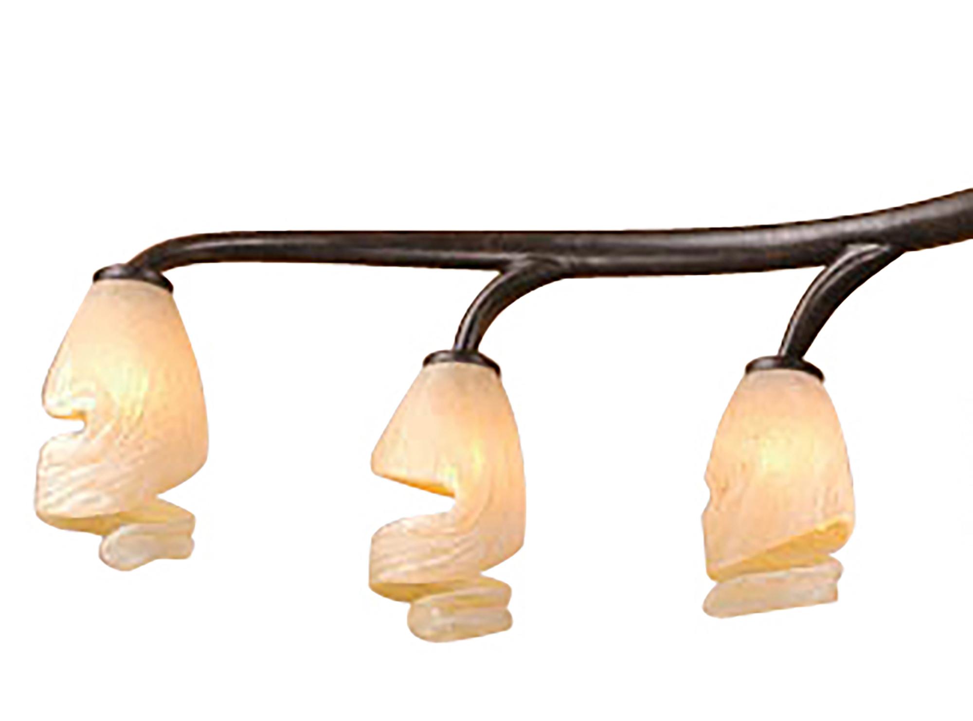 Forest Semi Ceililng 8 Light G9 Bar, Brown, Black Oxide