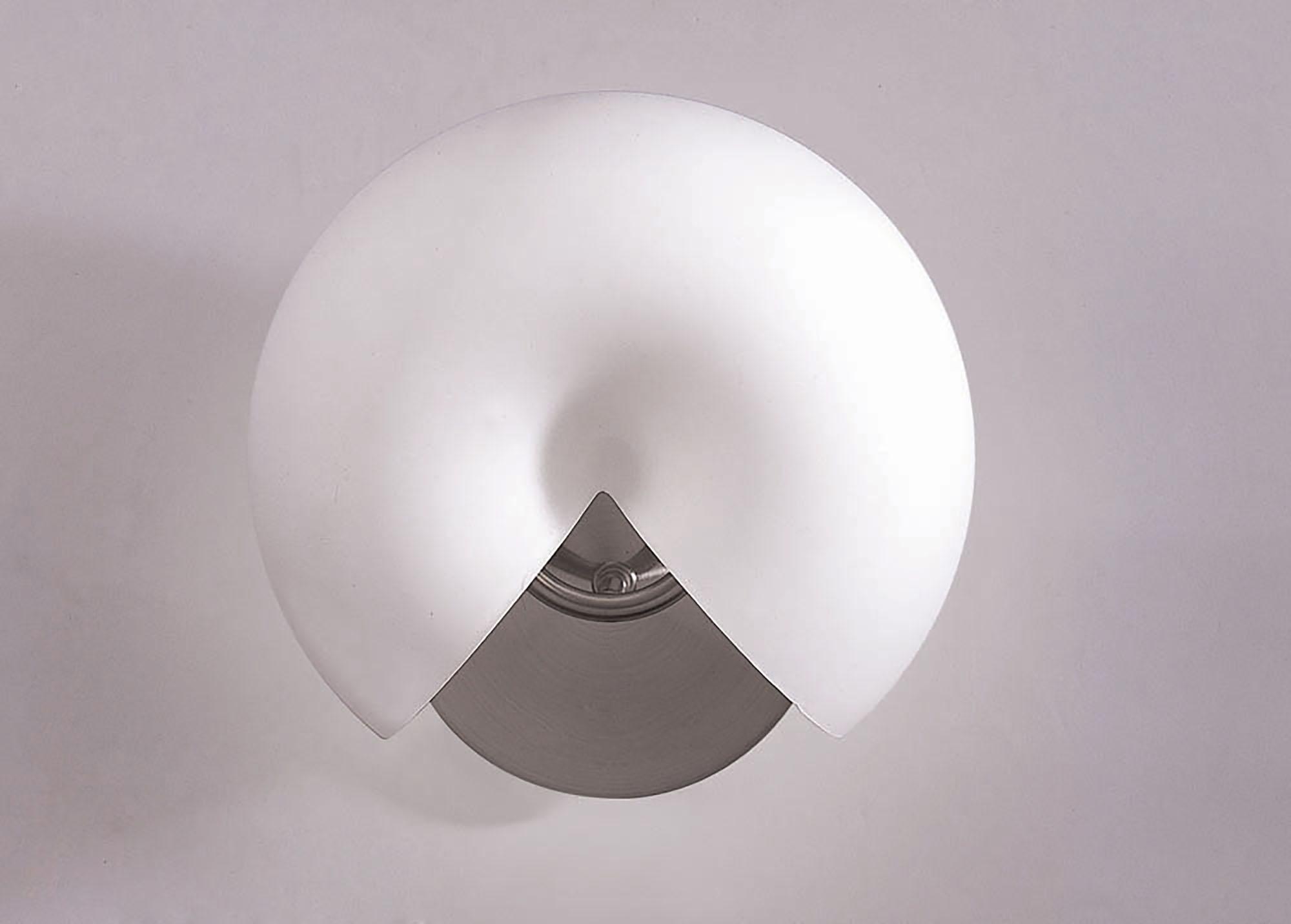Fosil Wall Lamp Switched 2 Light G9, Satin Nickel/Frosted White Glass