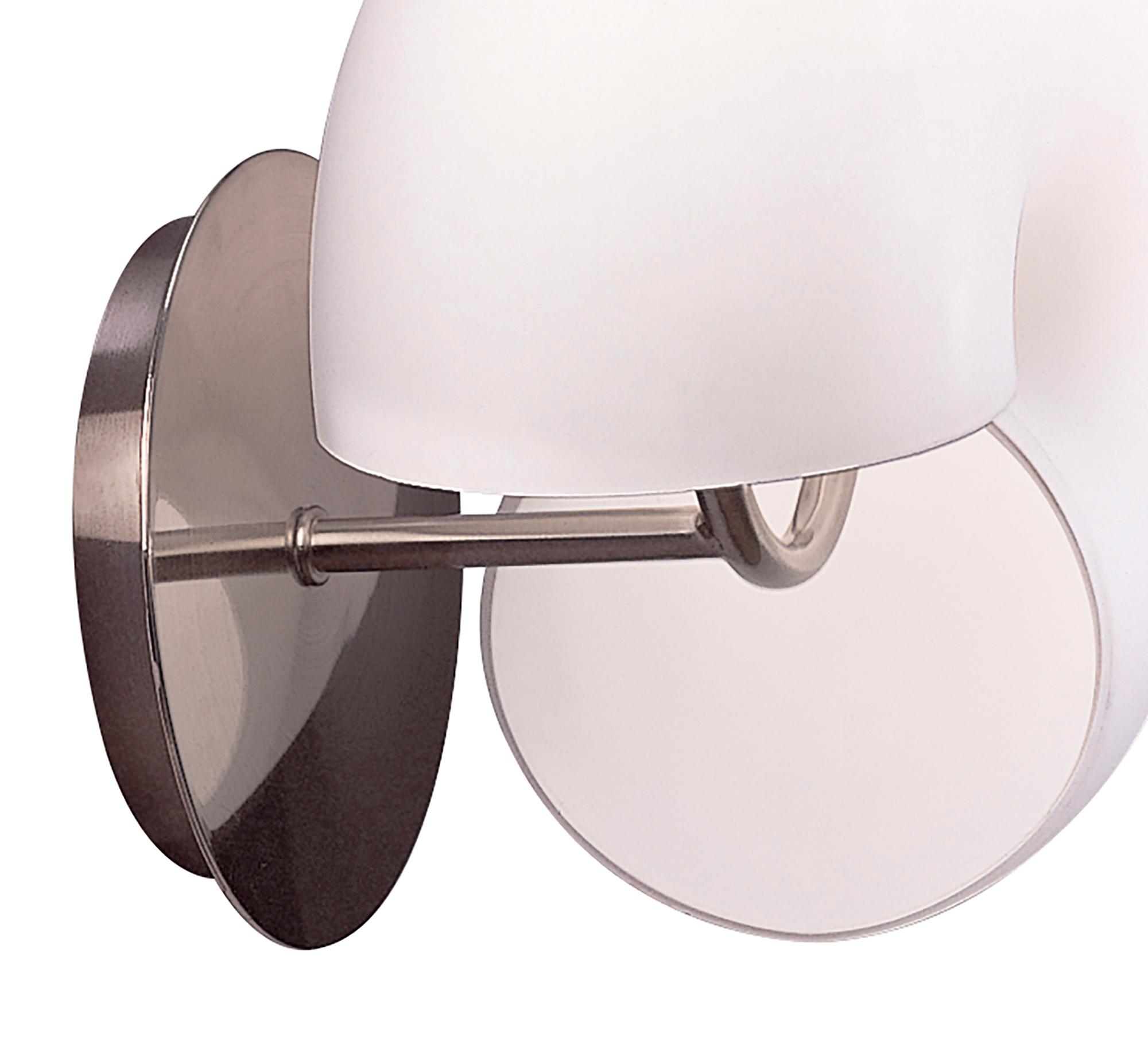 Fosil Wall Lamp Switched 2 Light G9, Satin Nickel/Frosted White Glass