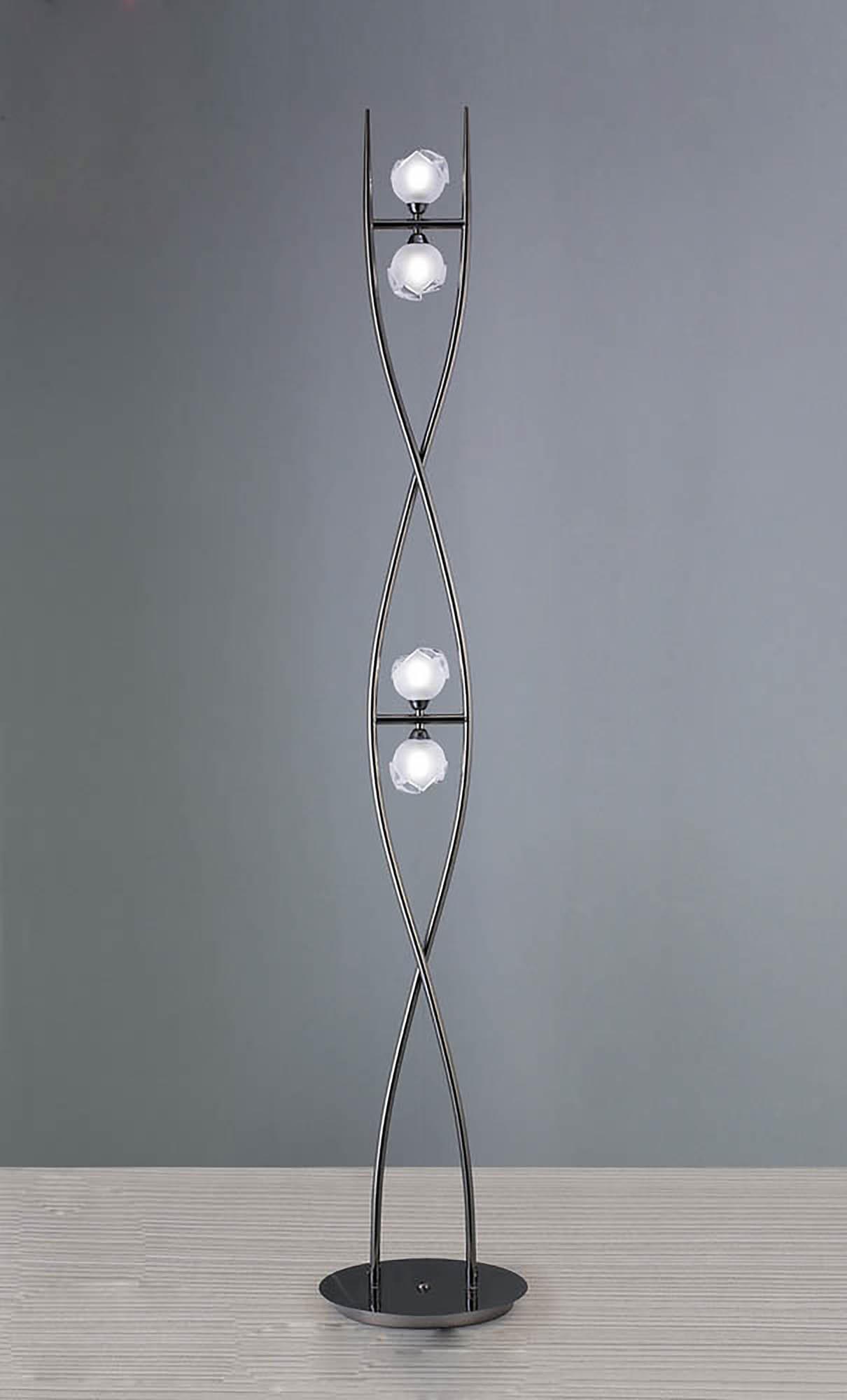 Fragma Floor Lamp 4 Light G9, Black Chrome, NOT LED/CFL Compatible