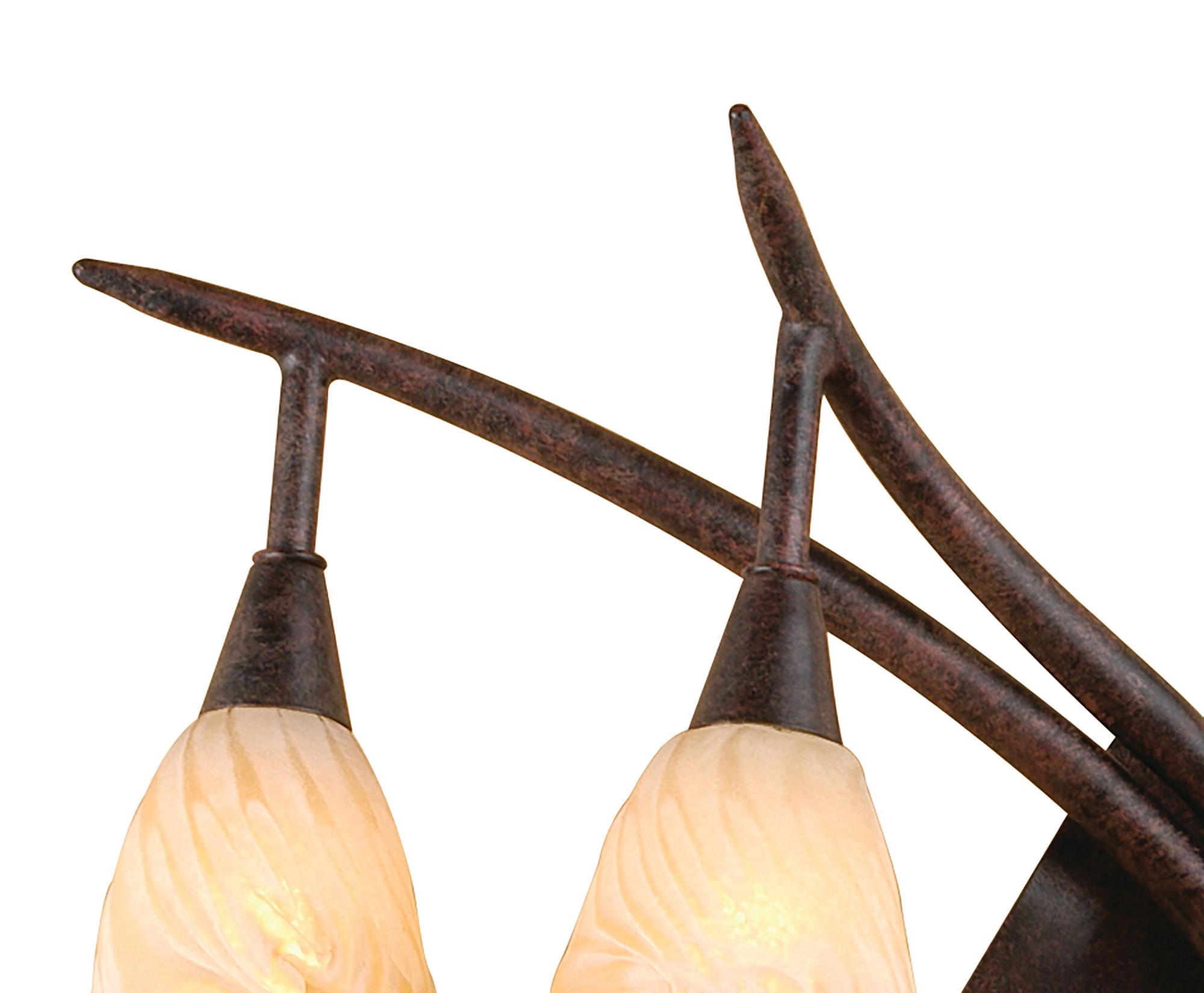 (0017 005) Gaudi Wall Lamp Left Switched 2 Light G9, Brown/Black Oxide