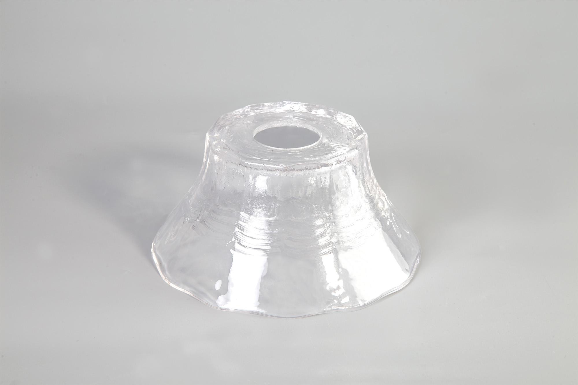Gilda Curved Bell 17.5cm Wave Patterned Clear Glass Lampshade