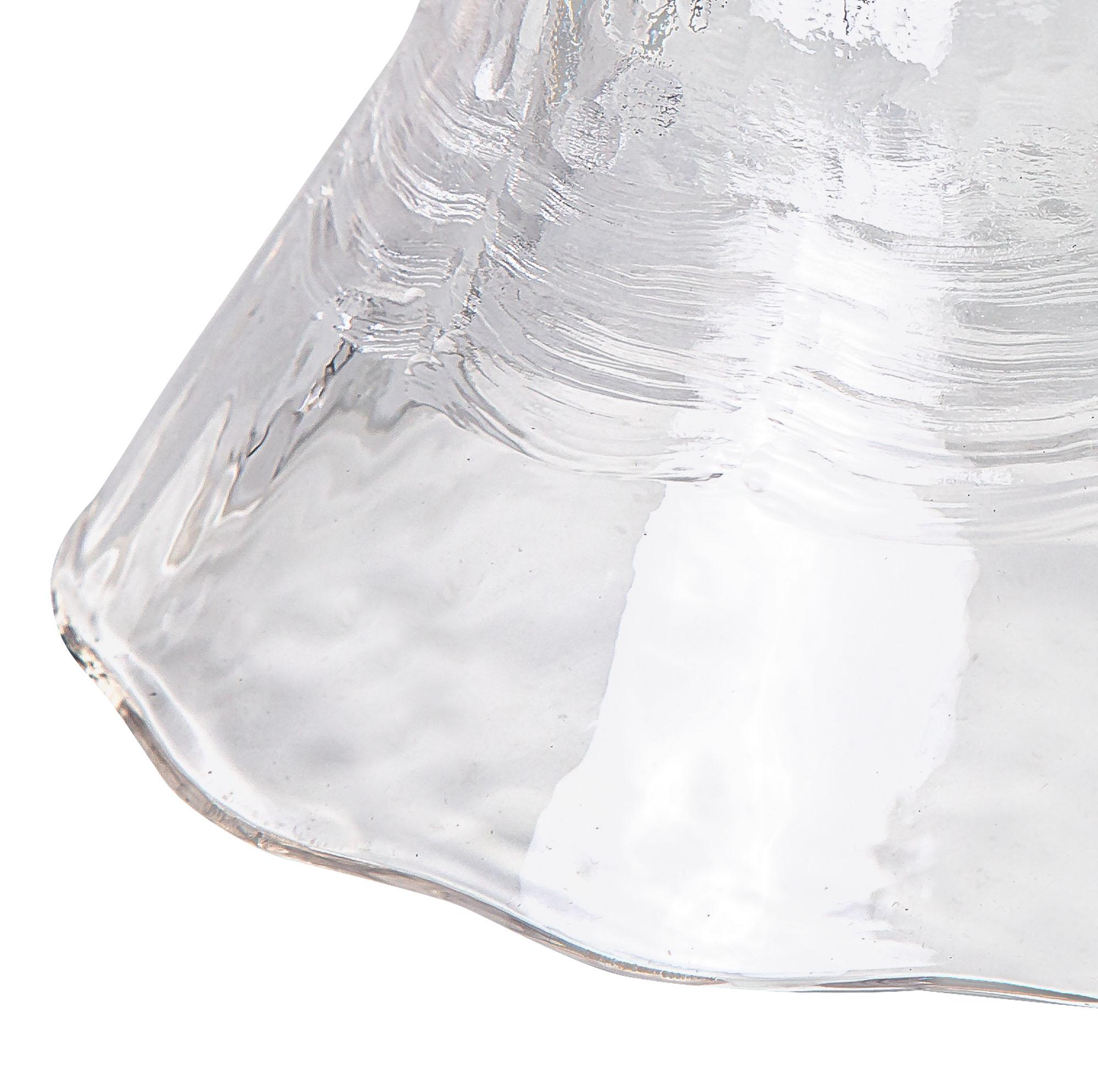 Gilda Curved Bell 17.5cm Wave Patterned Clear Glass Lampshade