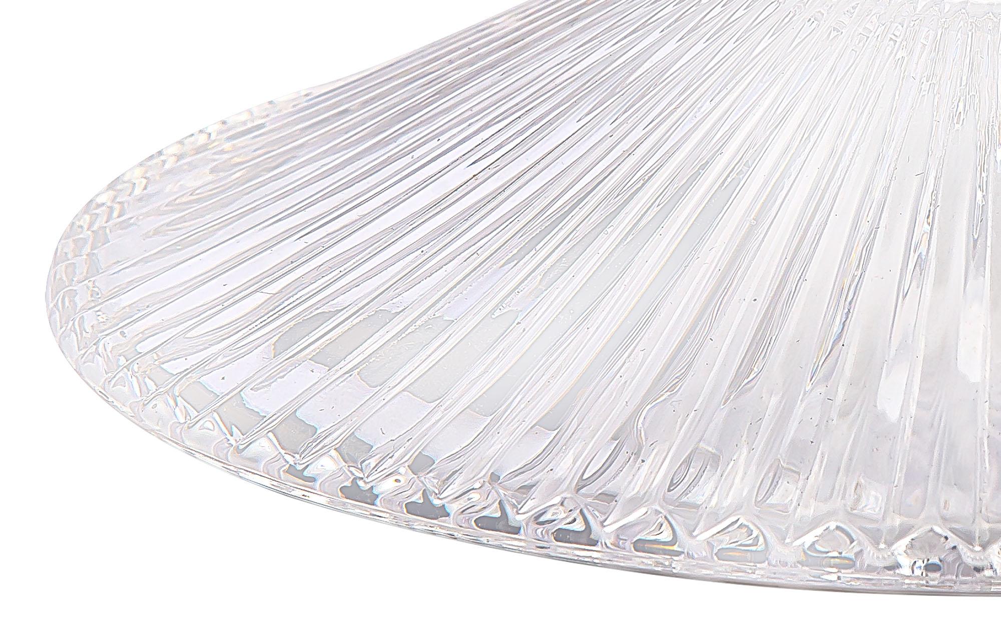 Gilda Flat 21.5cm Corrugated Patterned Clear Glass Lampshade