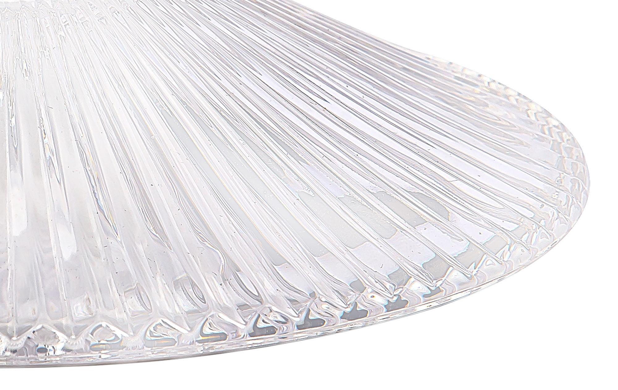 Gilda Flat 21.5cm Corrugated Patterned Clear Glass Lampshade