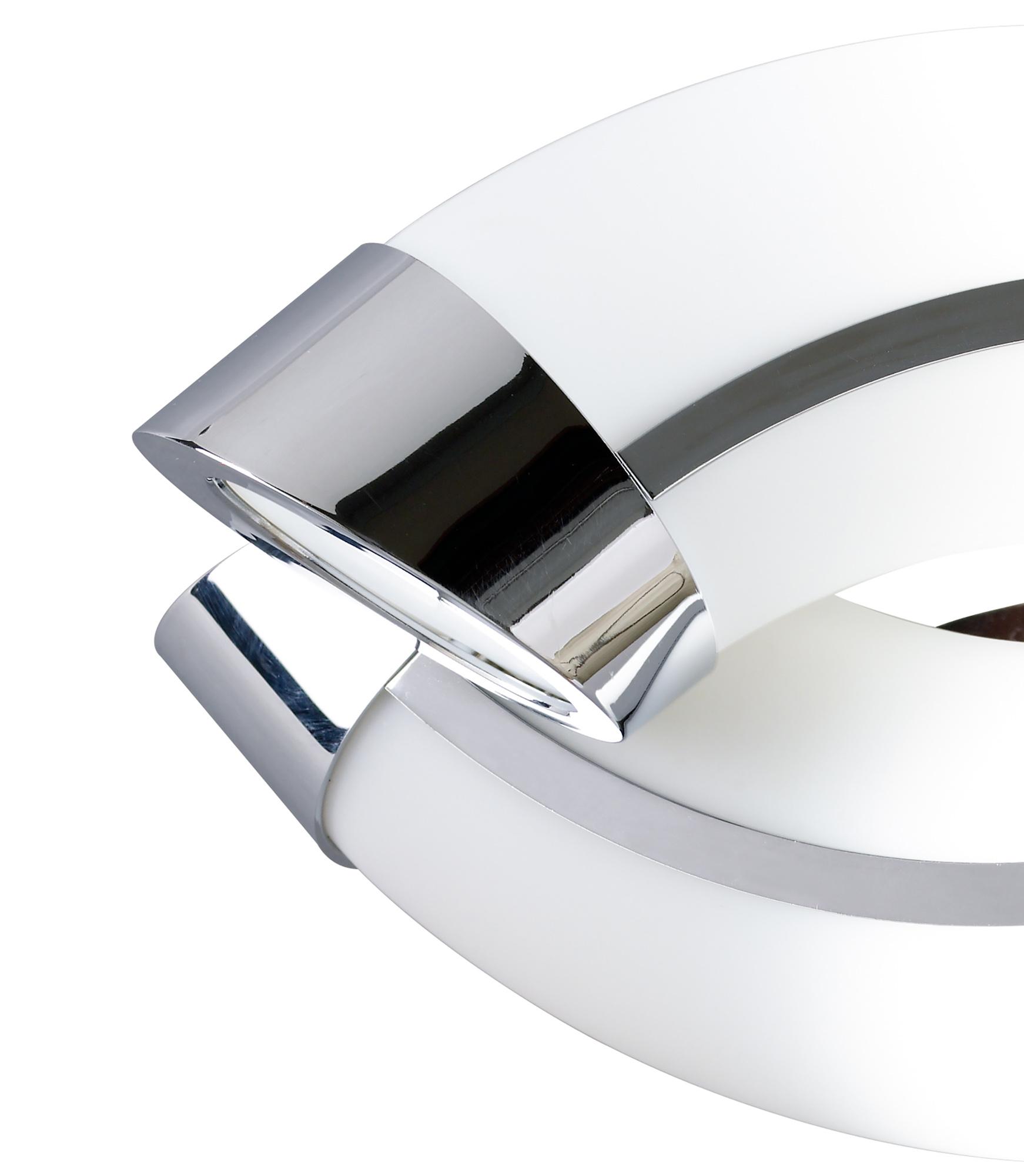 Guss Wall Lamp E27 2 Light E27, Polished Chrome/White Acrylic, CFL Lamps INCLUDED