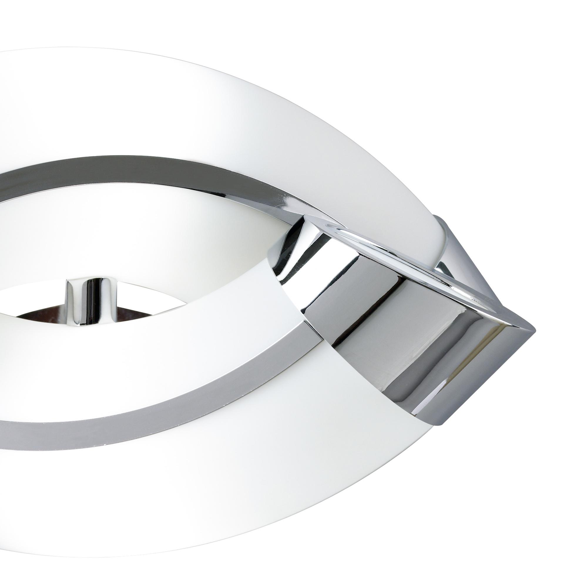 Guss Wall Lamp E27 2 Light E27, Polished Chrome/White Acrylic, CFL Lamps INCLUDED