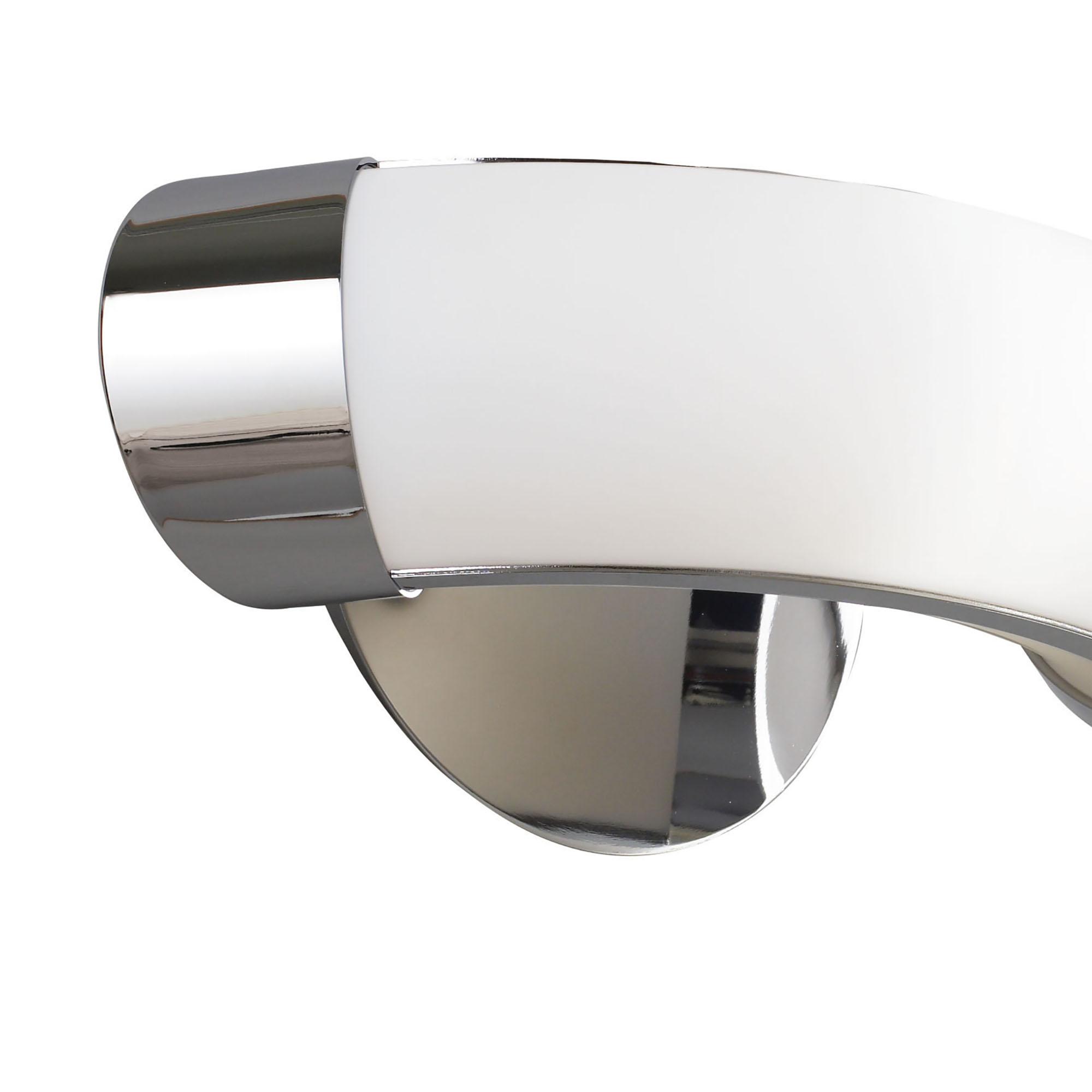 Guss Wall Lamp Switched GU10 1 Light L1/SGU10, Polished Chrome/White Acrylic, CFL Lamps INCLUDED