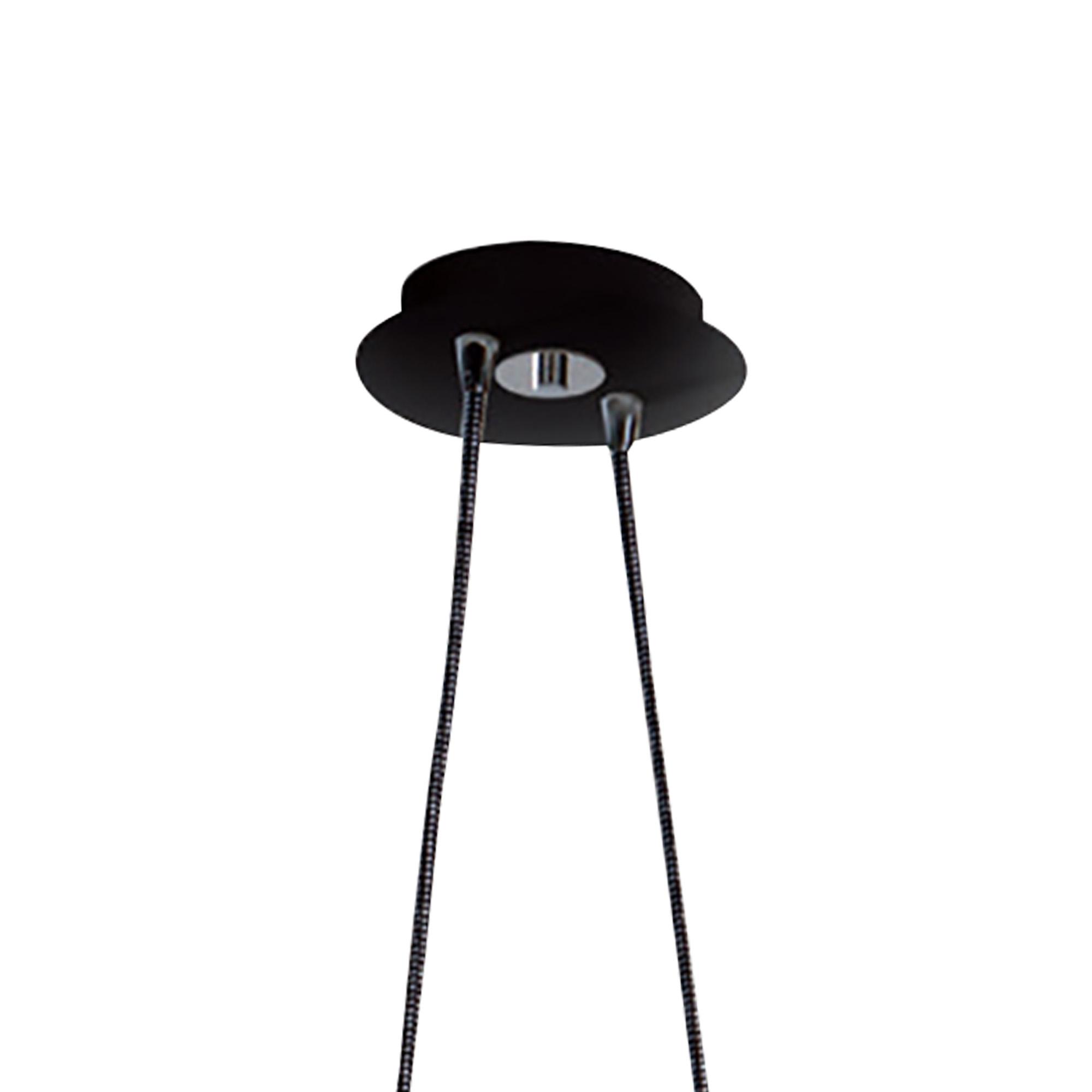 Habana Linear Pendant 2 Light With Adjustable Body WITHOUT SHADE E27 Black/Polished Chrome