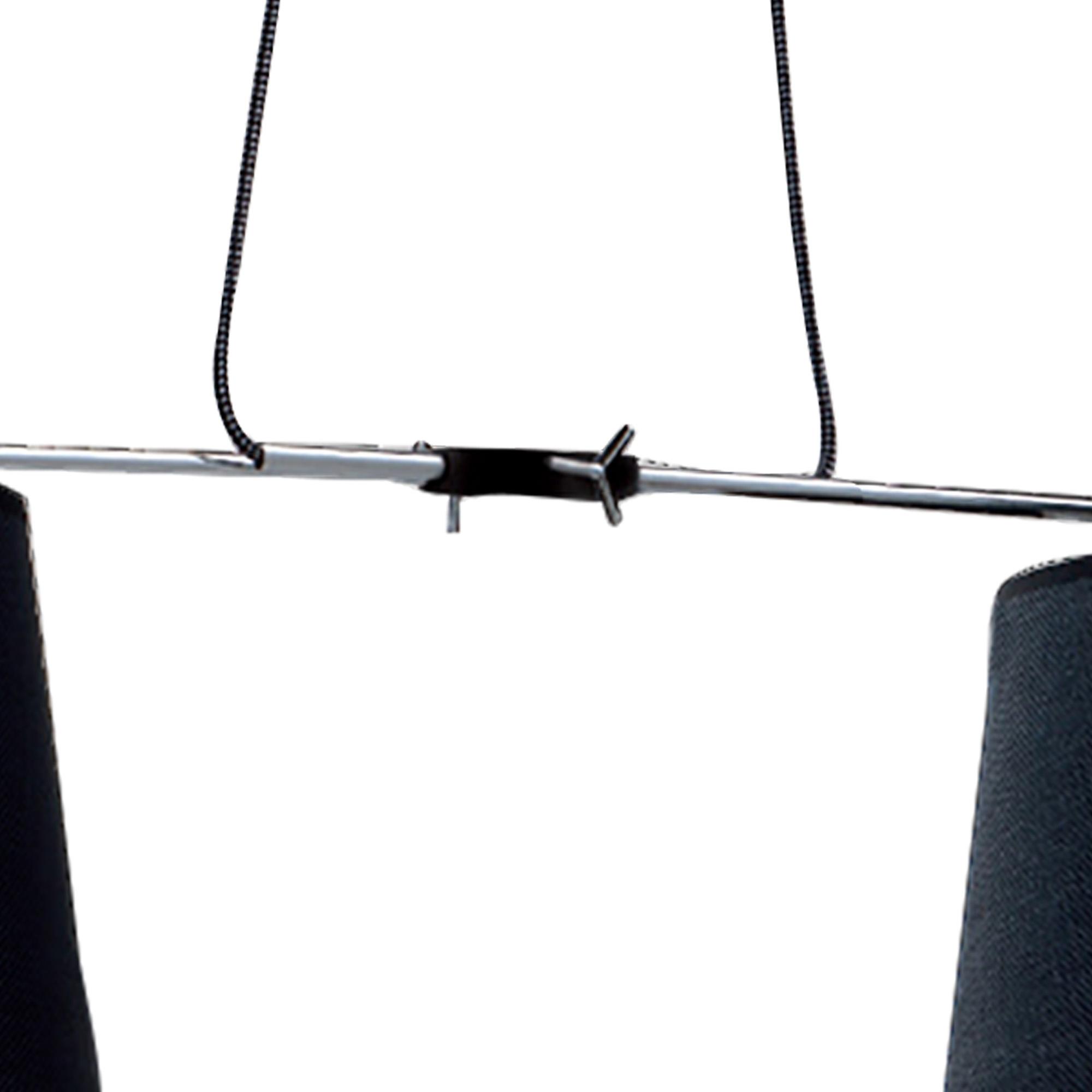 Habana Linear Pendant 2 Light With Adjustable Body WITHOUT SHADE E27 Black/Polished Chrome