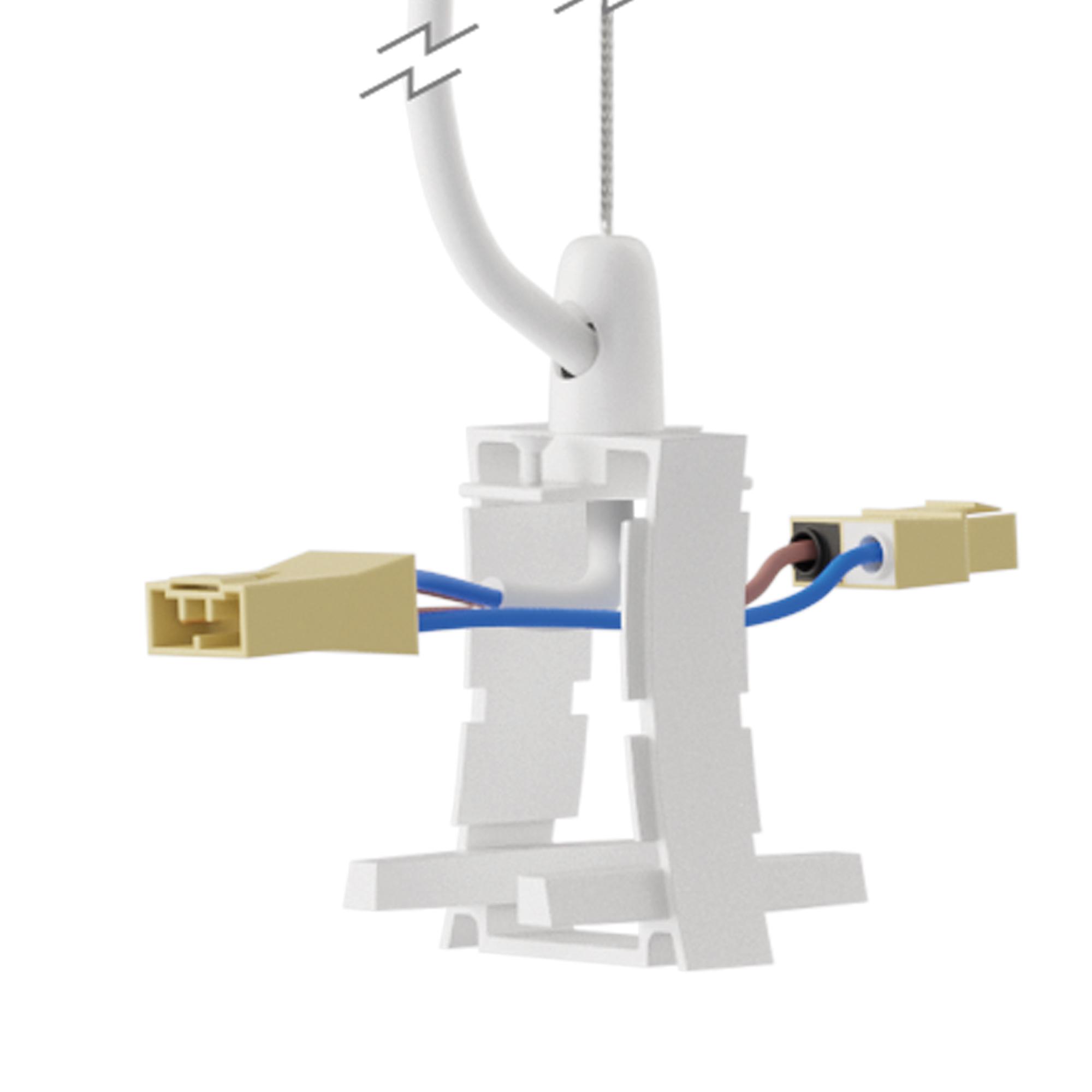 Hanok Middle Connection With AC Wire/Rosette, White