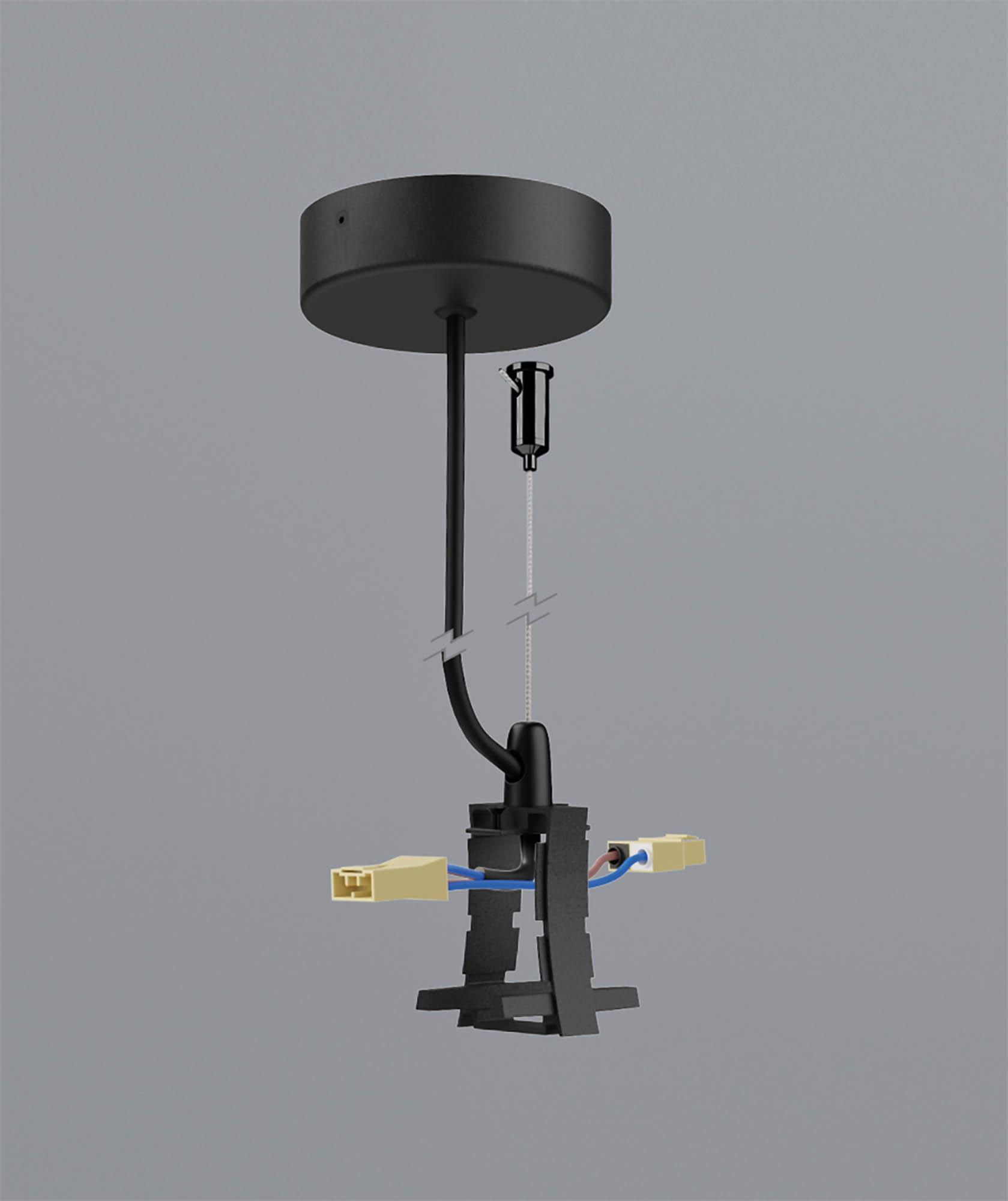 Hanok Middle Connection With AC Wire/Rosette, Black
