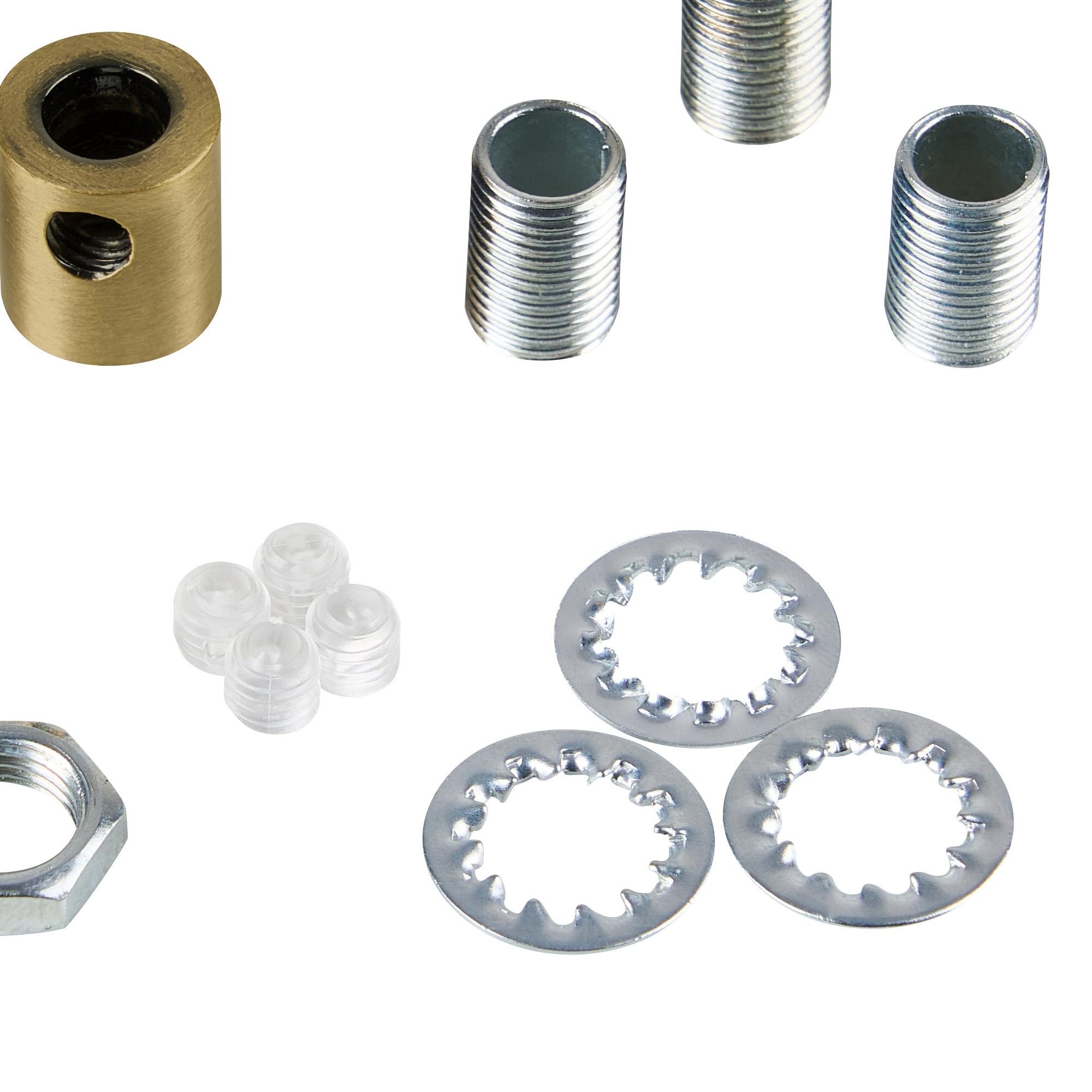 Hayes Metal Cable Grip Kit (3pcs) Brass, c/w 10mm Thread, Washer & Nut, Plastic Grub Screws