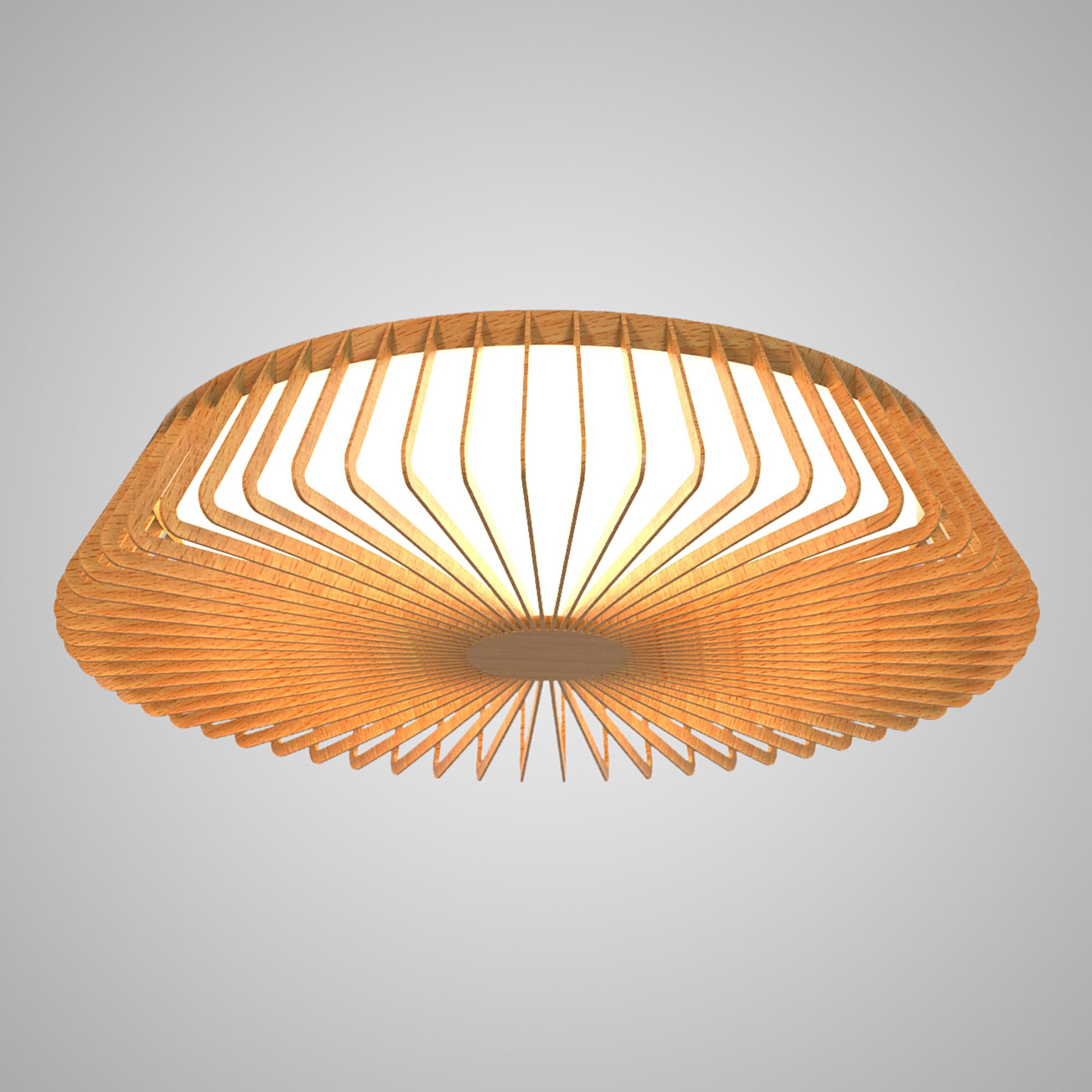 Himalaya 63cm Round Ceiling (Light Only), 80W LED, 2700-5000K Tuneable White, 3500lm, Remote Control, Wood, 3yrs Warranty