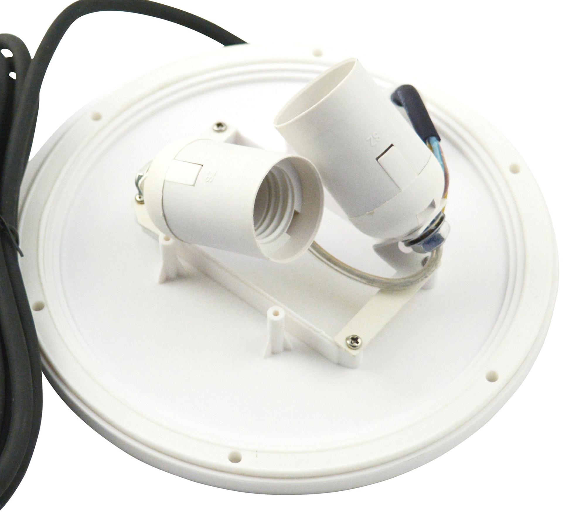 E27 Plate 2 Light CFL Outdoor IP44 Supplied With 5M Cable, White