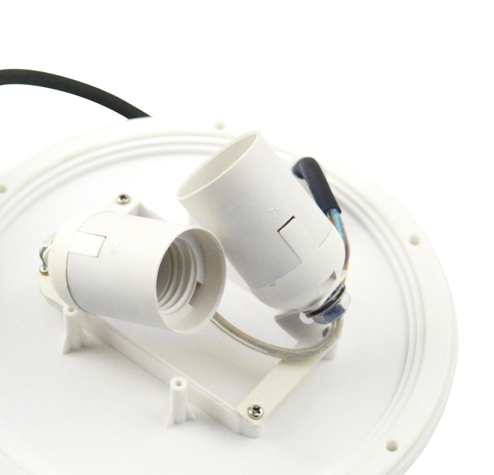 E27 Plate 2 Light CFL Outdoor IP44 Supplied With 5M Cable, White