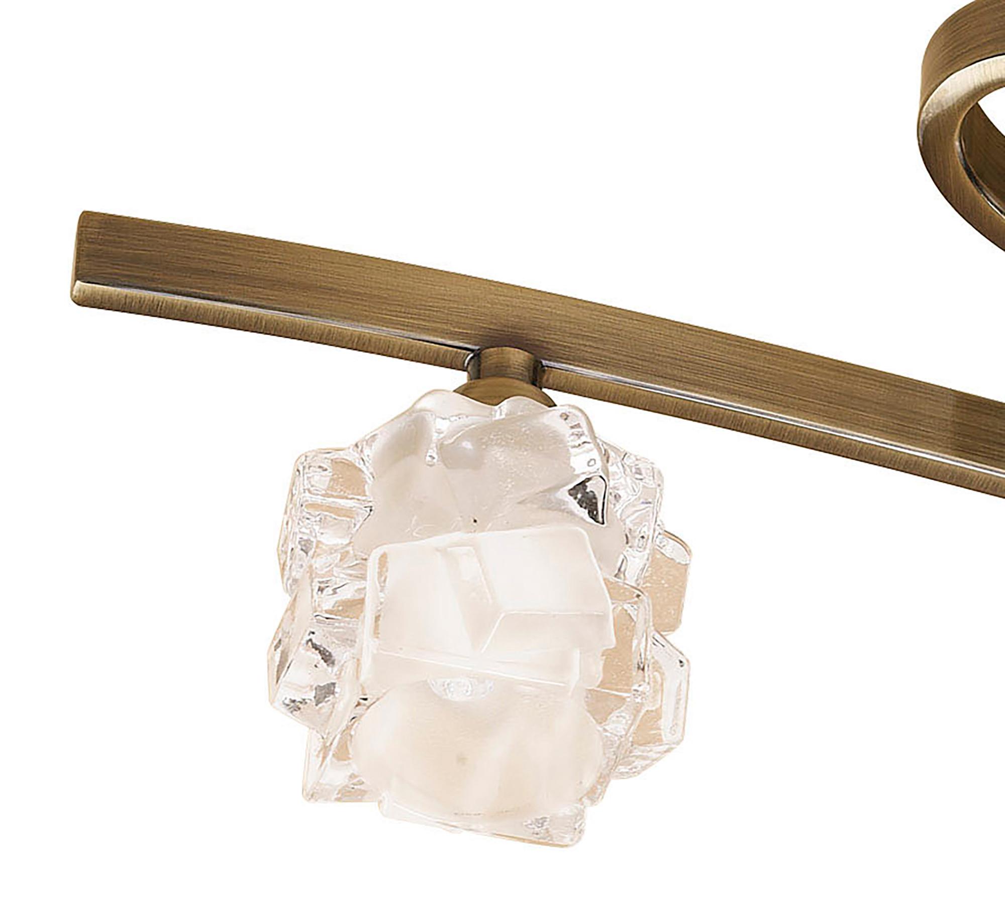 Ice Square Ceiling 4 Light G9 ECO, Antique Brass