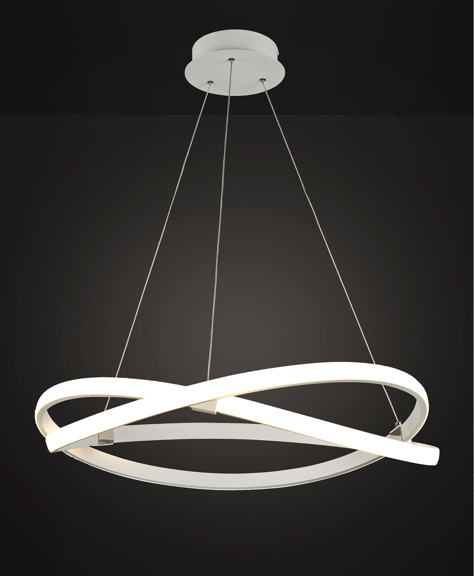 Infinity 51cm Blanco Pendant 42W LED 2800K, 3400lm, Dimmable White/White Acrylic, 3yrs Warranty