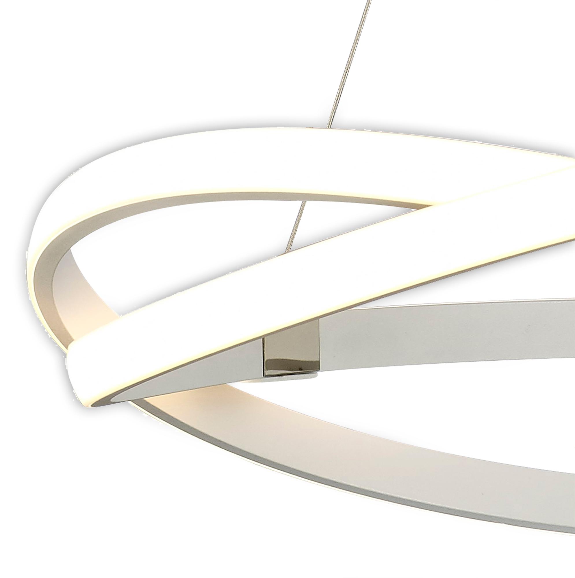 Infinity 51cm Blanco Pendant 42W LED 2800K, 3400lm, Dimmable White/White Acrylic, 3yrs Warranty