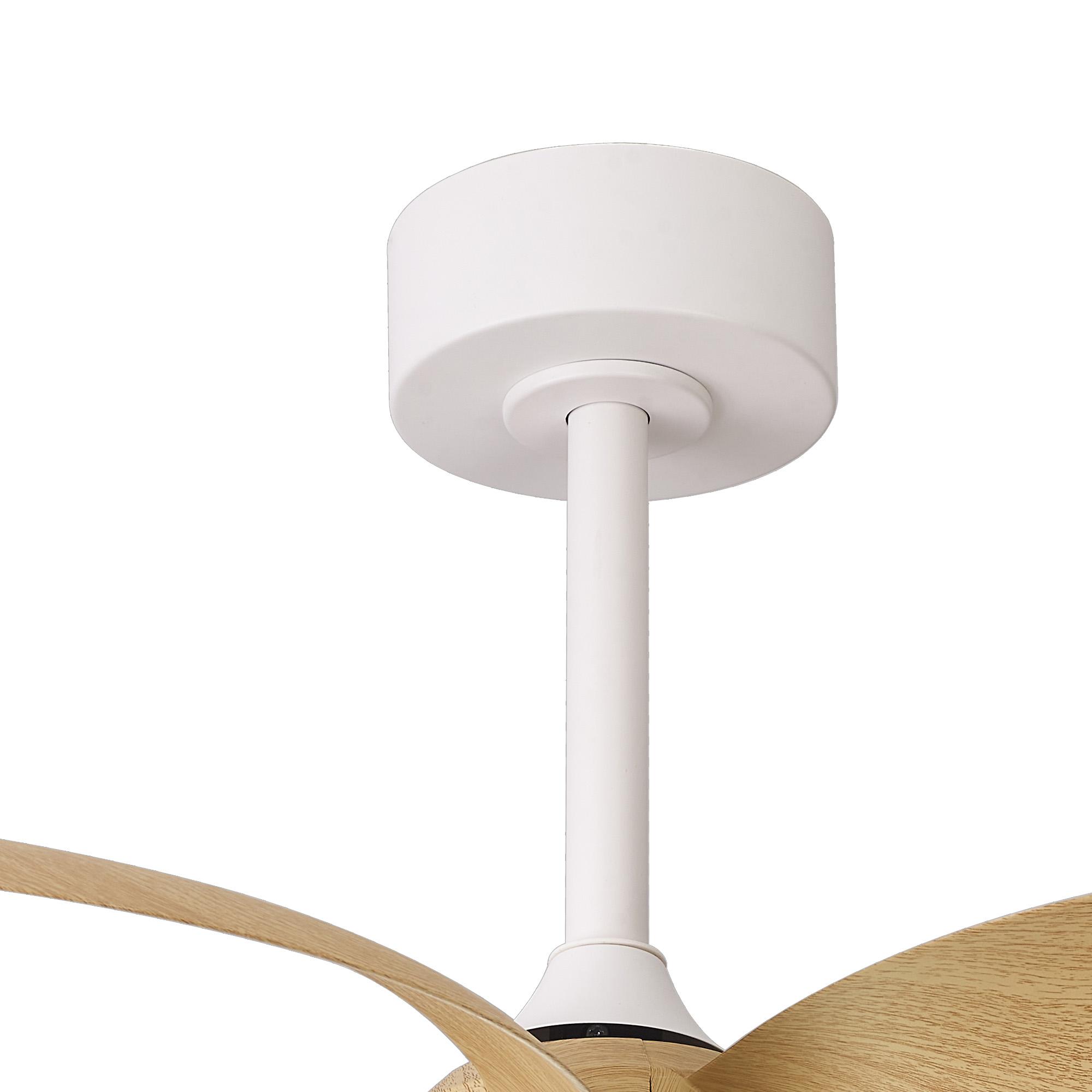 Infinity Fan 92.6cm 24W LED Dimmable Ceiling Light With Built-In 30W DC Reversible Fan, Remote Control 2700-5000K, 1800lm, White/Wood