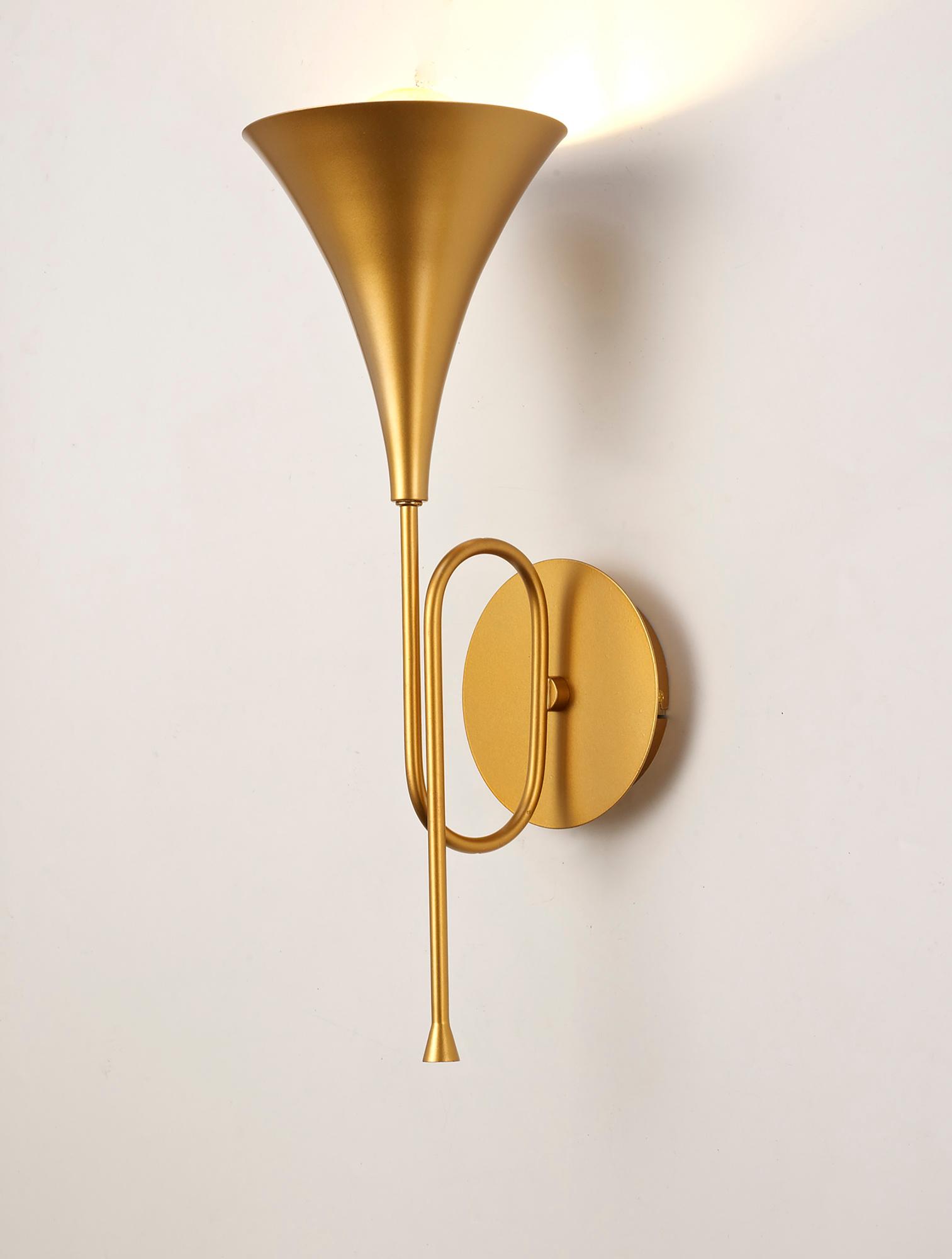 Jazz Wall Lamp, 1 x E27 (Max 20W), Gold Painting