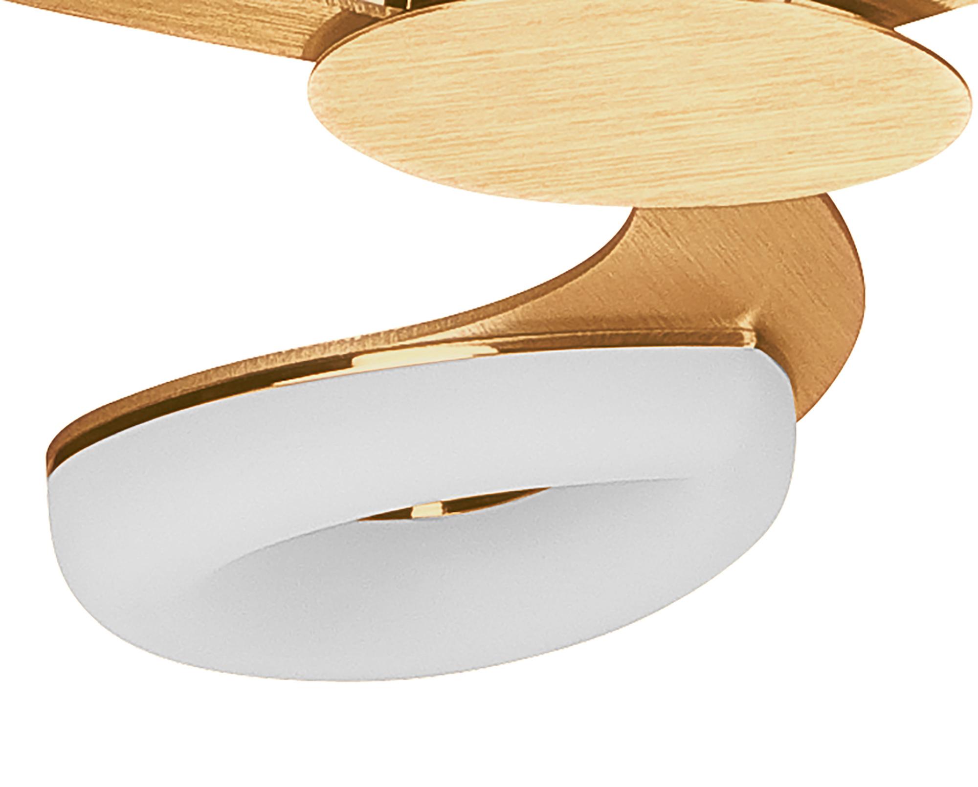 Juno 58cm Telescopic Convertible To Semi Flush 3 Light 15W LED 3000K, 1350lm, Satin Gold/Frosted Acrylic/Gold, 3yrs Warranty