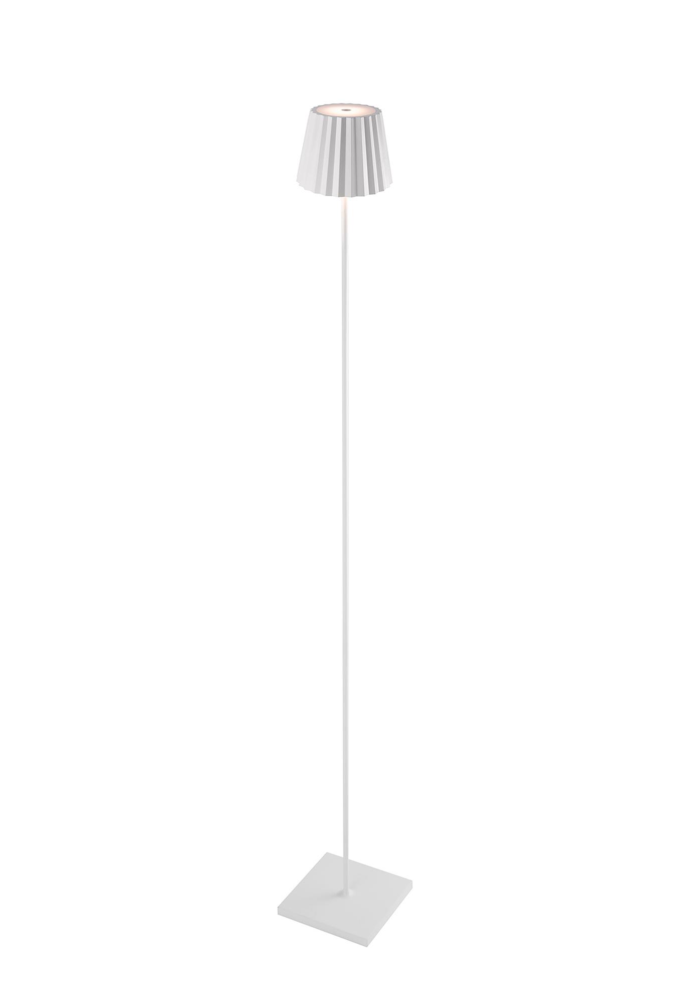 K2 Rechargeable Battery Operated Floor Lamp, 2.2W LED, 3000K, 188lm, IP54, USB Charging Cable Included, White, 3yrs Warranty