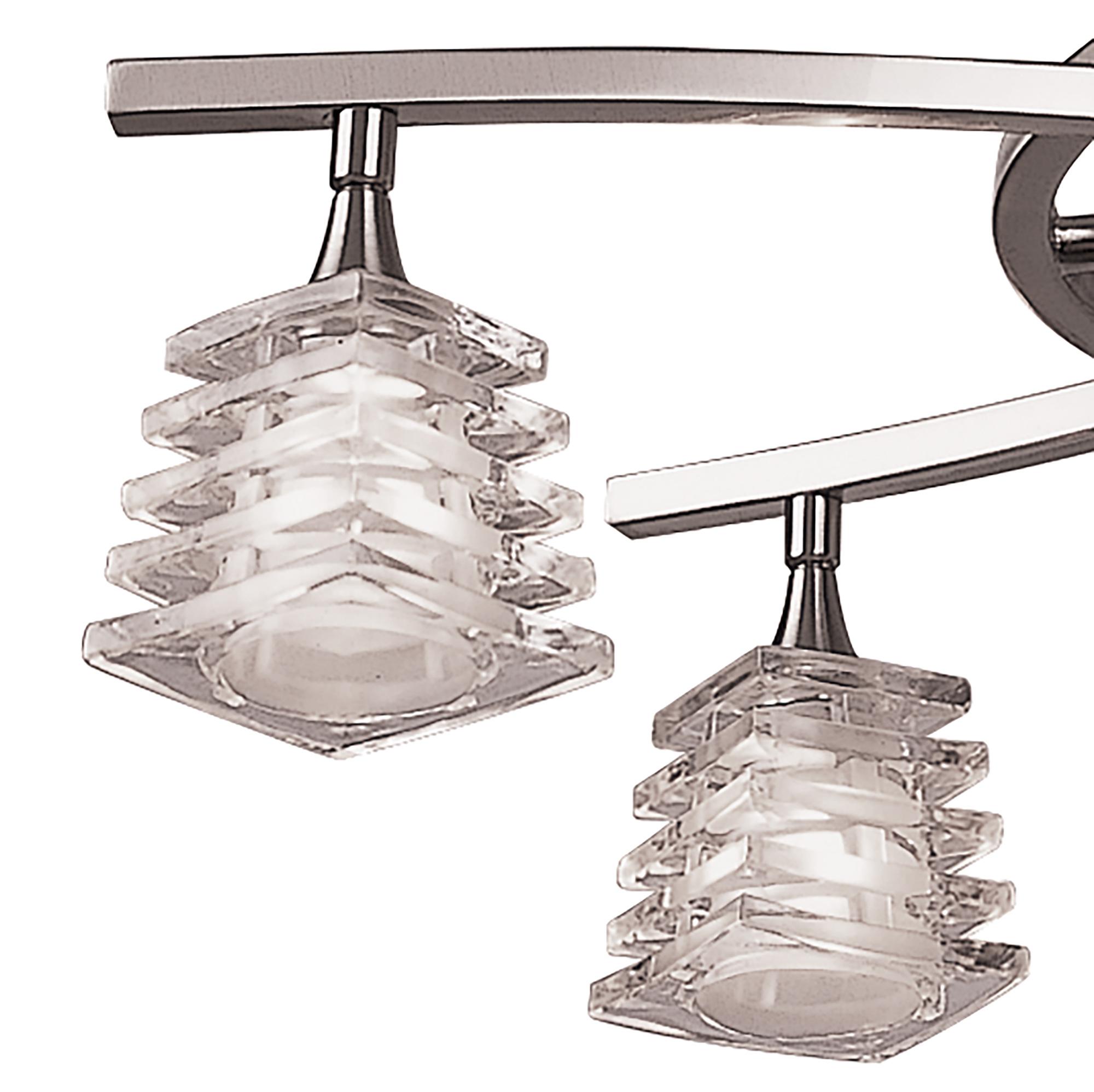 Keops 49cm Telescopic Pendant Convertible To Semi Flush 4 Light G9, Satin Nickel