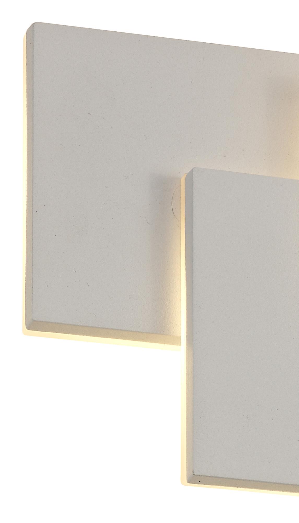 Kiania Wall Light Rectangular, 12W LED 3000K, Sand White, 490lm, 3yrs Warranty