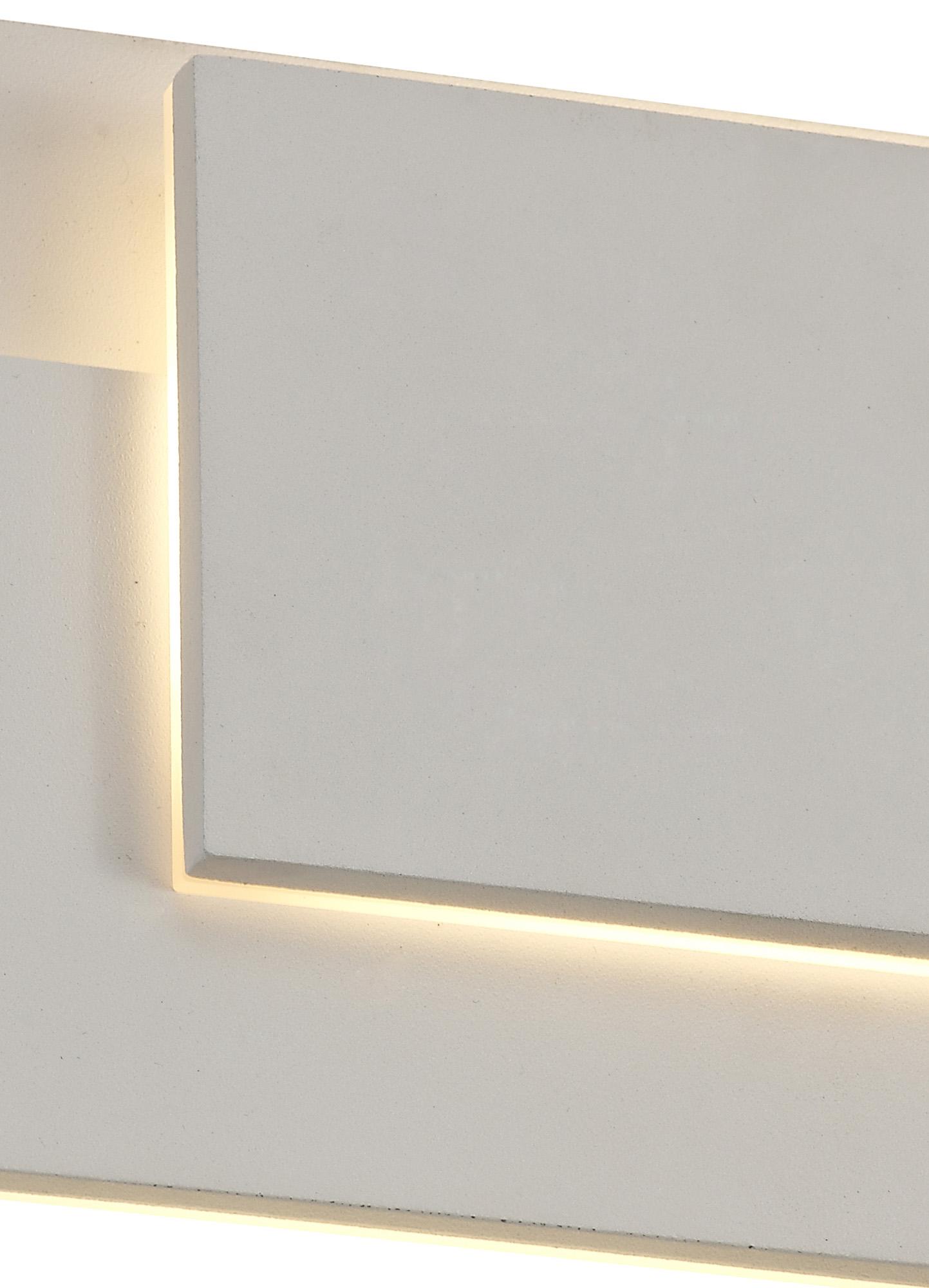 Kiania Wall Light Rectangular, 12W LED 3000K, Sand White, 490lm, 3yrs Warranty