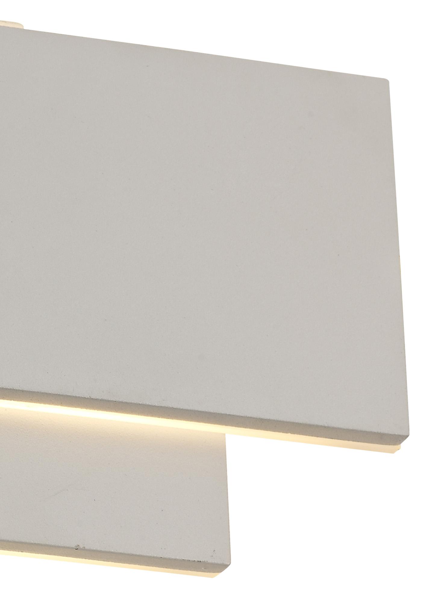 Kiania Wall Light Rectangular, 12W LED 3000K, Sand White, 490lm, 3yrs Warranty