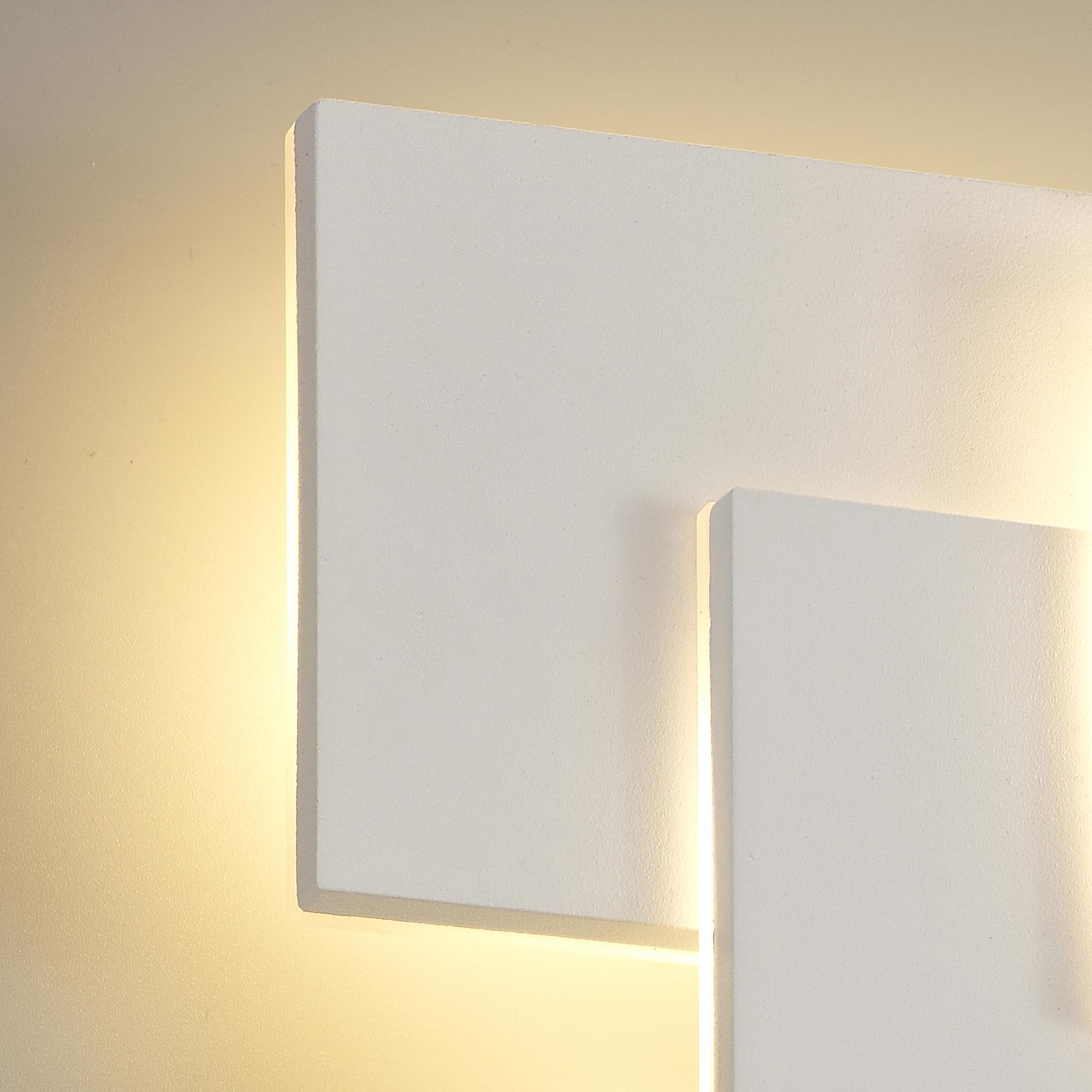 Kiania Wall Light Rectangular, 12W LED 3000K, Sand White, 490lm, 3yrs Warranty