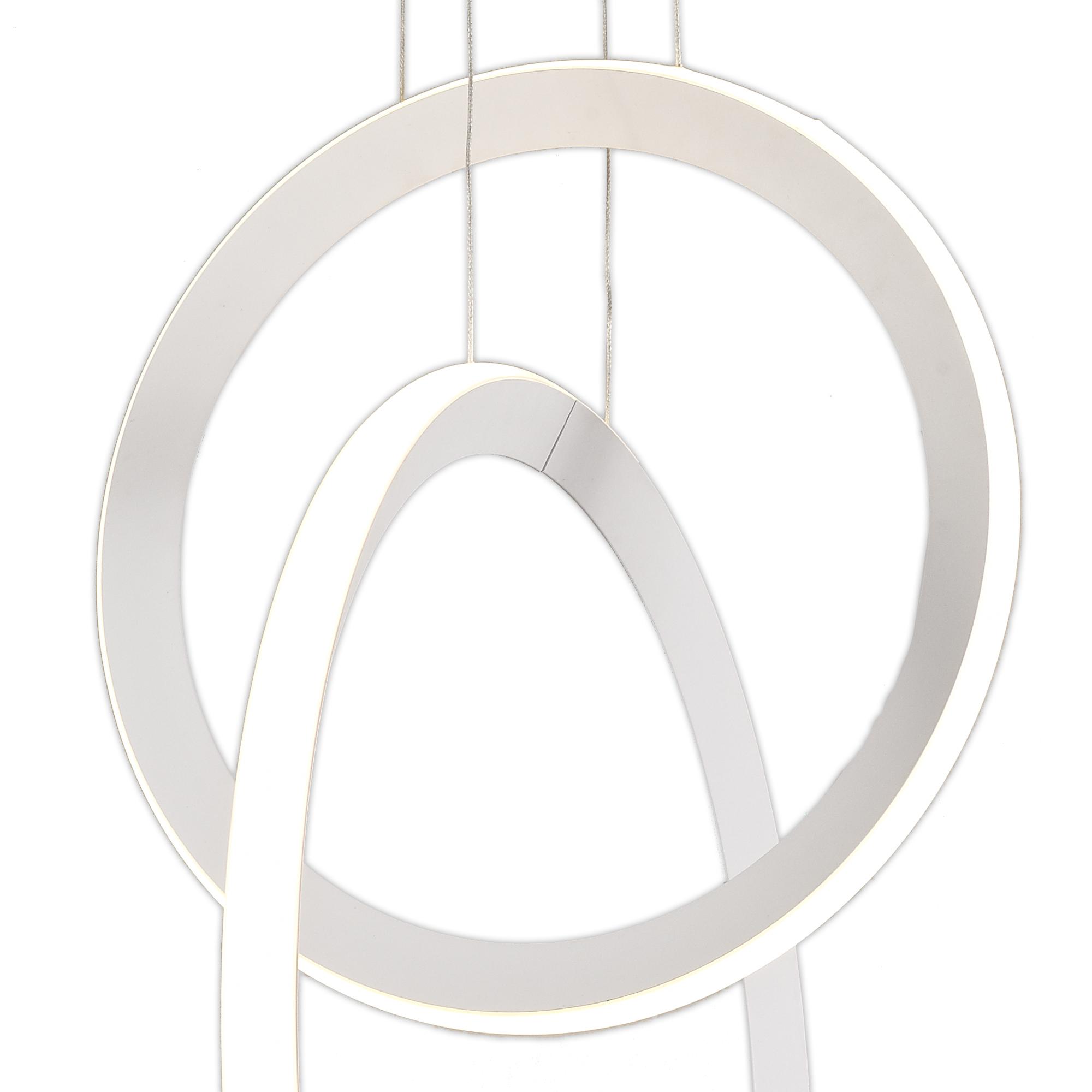 Kitesurf Double Loop Pendant, 48W LED, 3000K, 3840lm, White, 3yrs Warranty